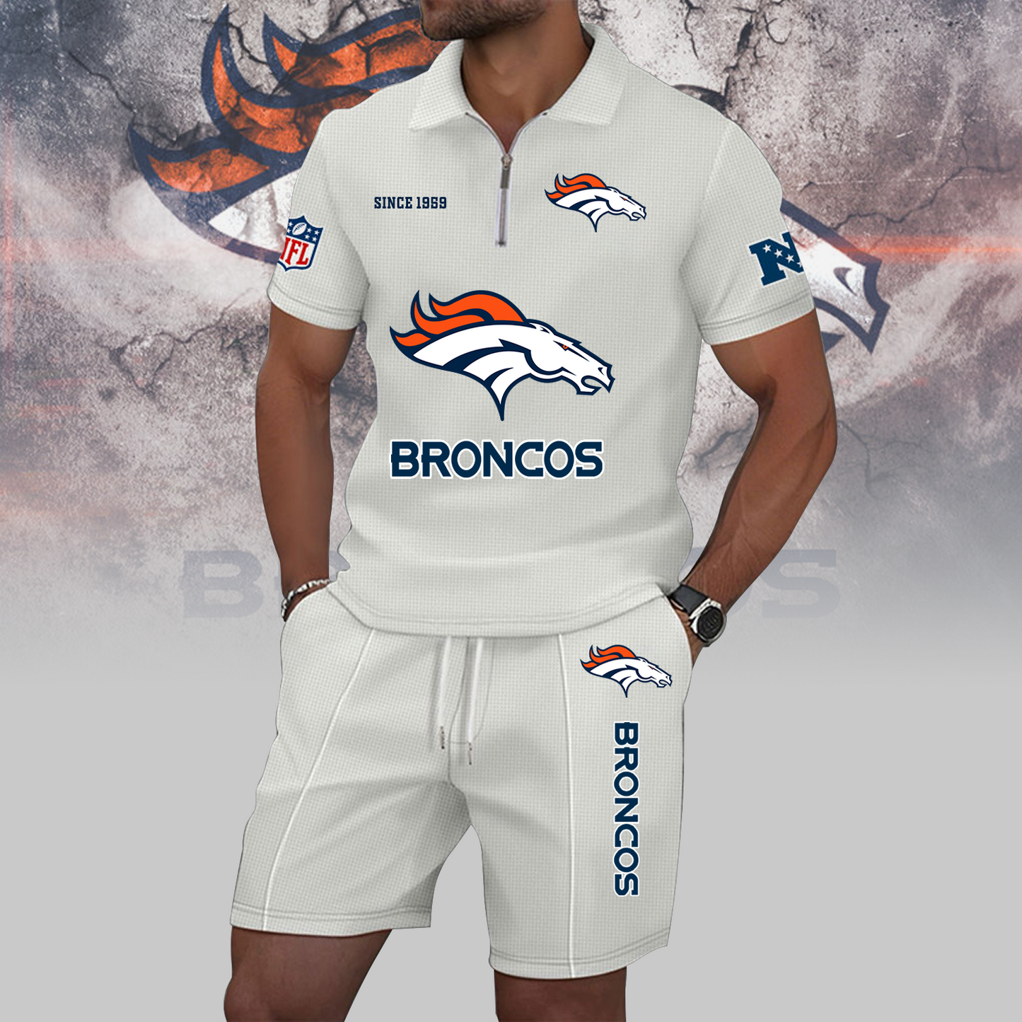 DEN x NFL Zip Polo Set DATND TANTD