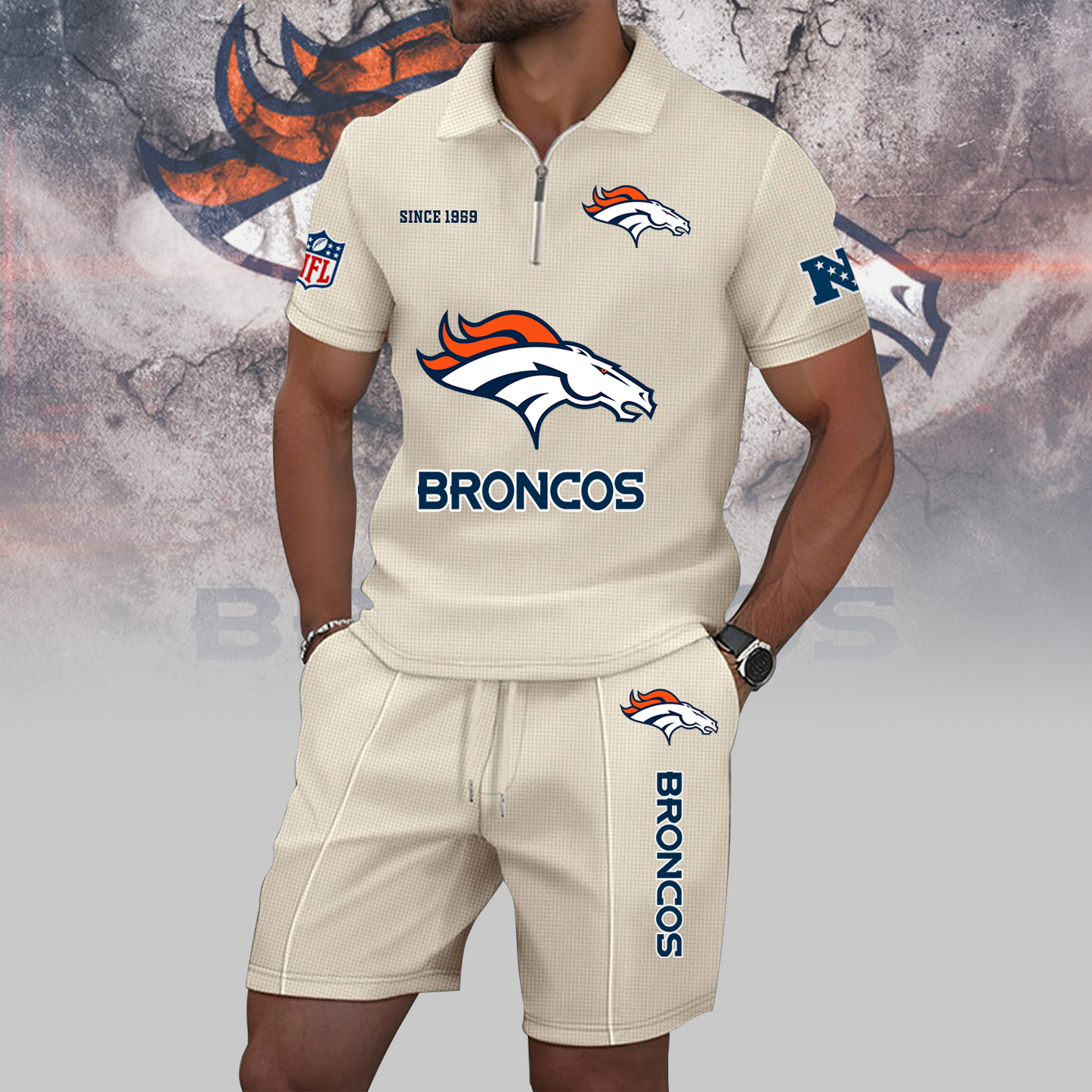 DEN x NFL Zip Polo Set DATND TANTD