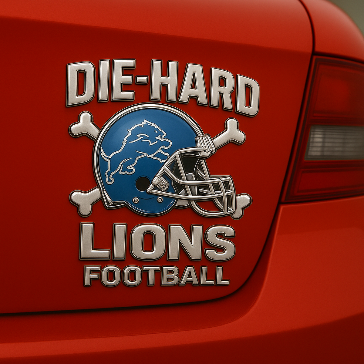 DET x NFL Premium 3D Car Name Badge DATND DVT