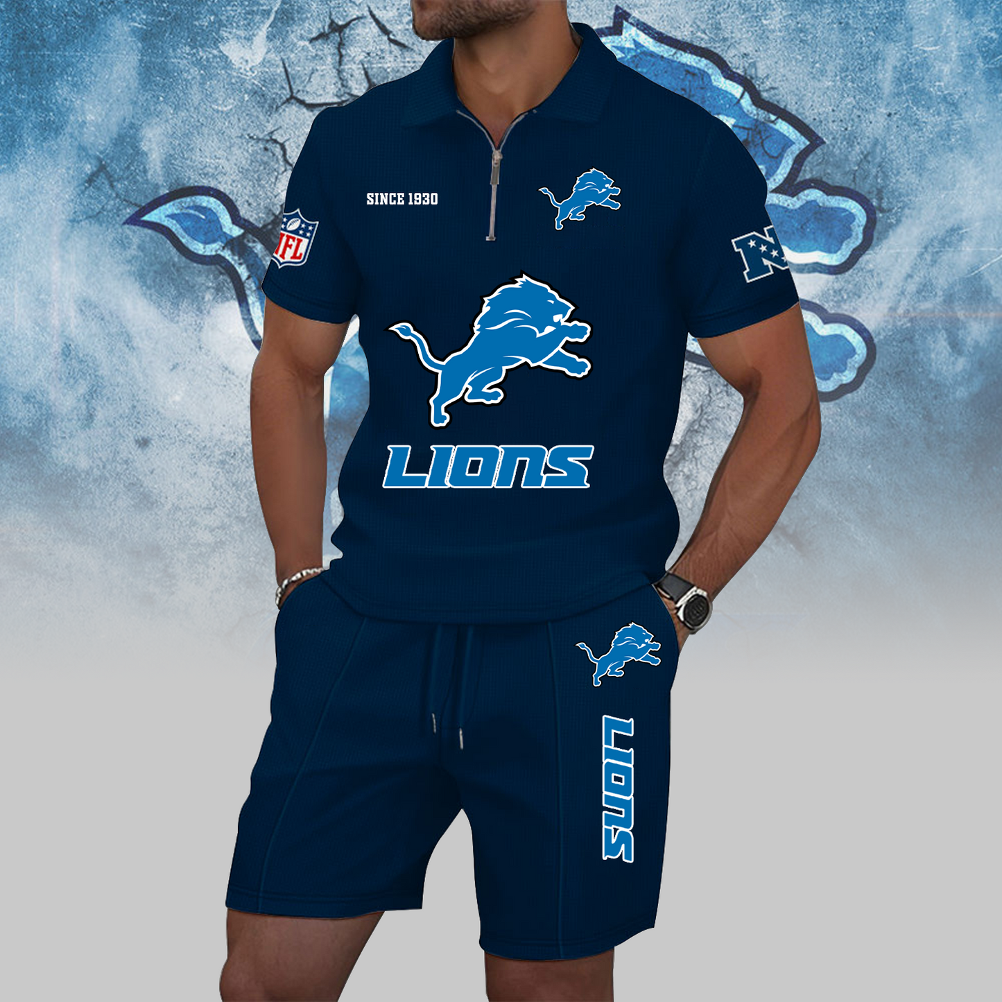 DET x NFL Zip Polo Set DATND TANTD