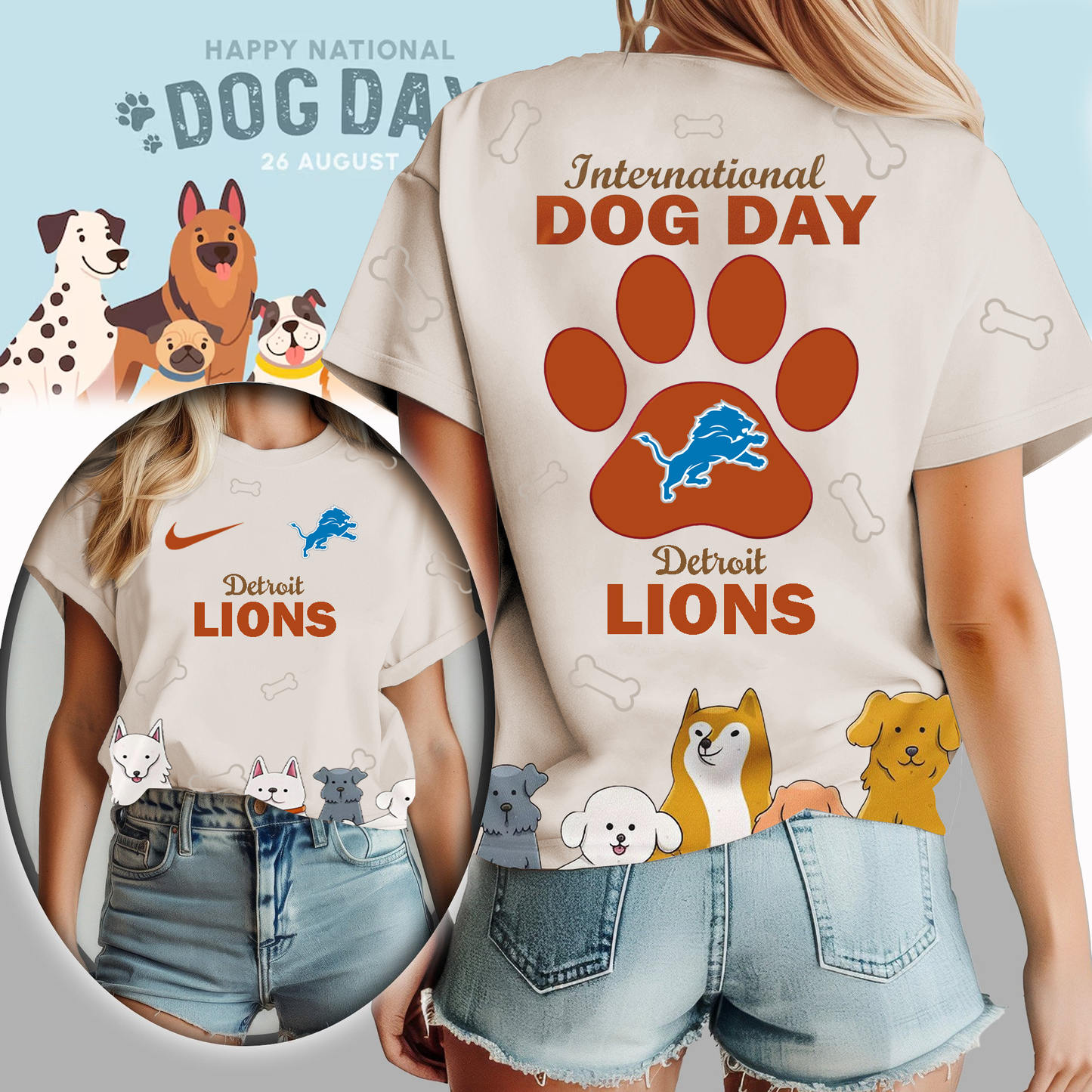 DL Premium NFL International Dog Day 3D Shirt DDT CTND