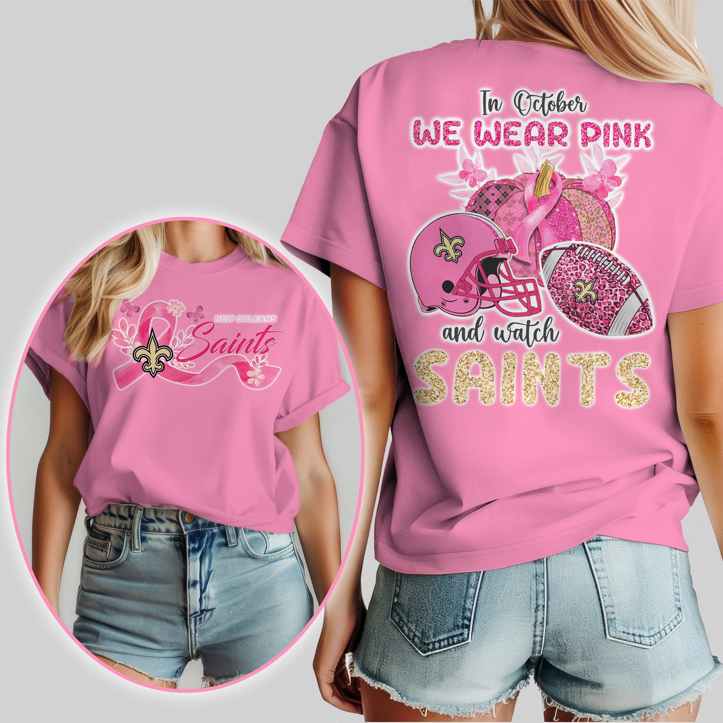 In October We Wear Pink And Watch NOS Shirt DDT NTL