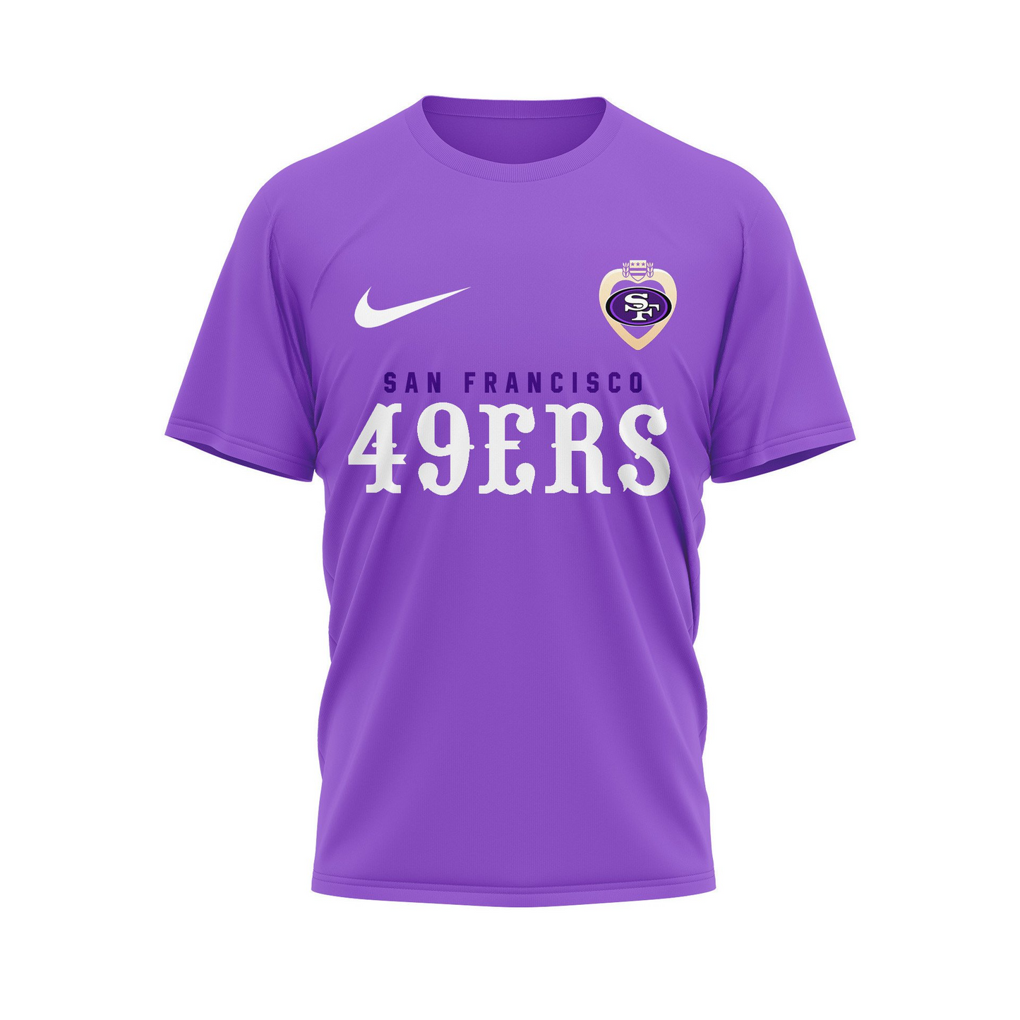 SF 49ers Premium National Purple Hear Day 3D Shirt DDT TTV