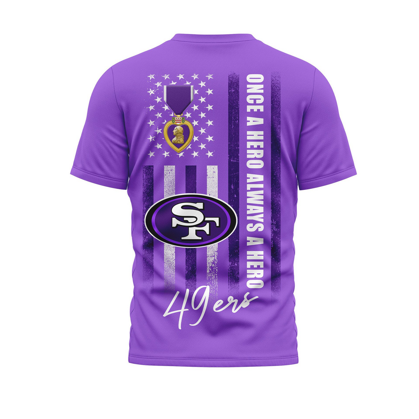 SF 49ers Premium National Purple Hear Day 3D Shirt DDT TTV