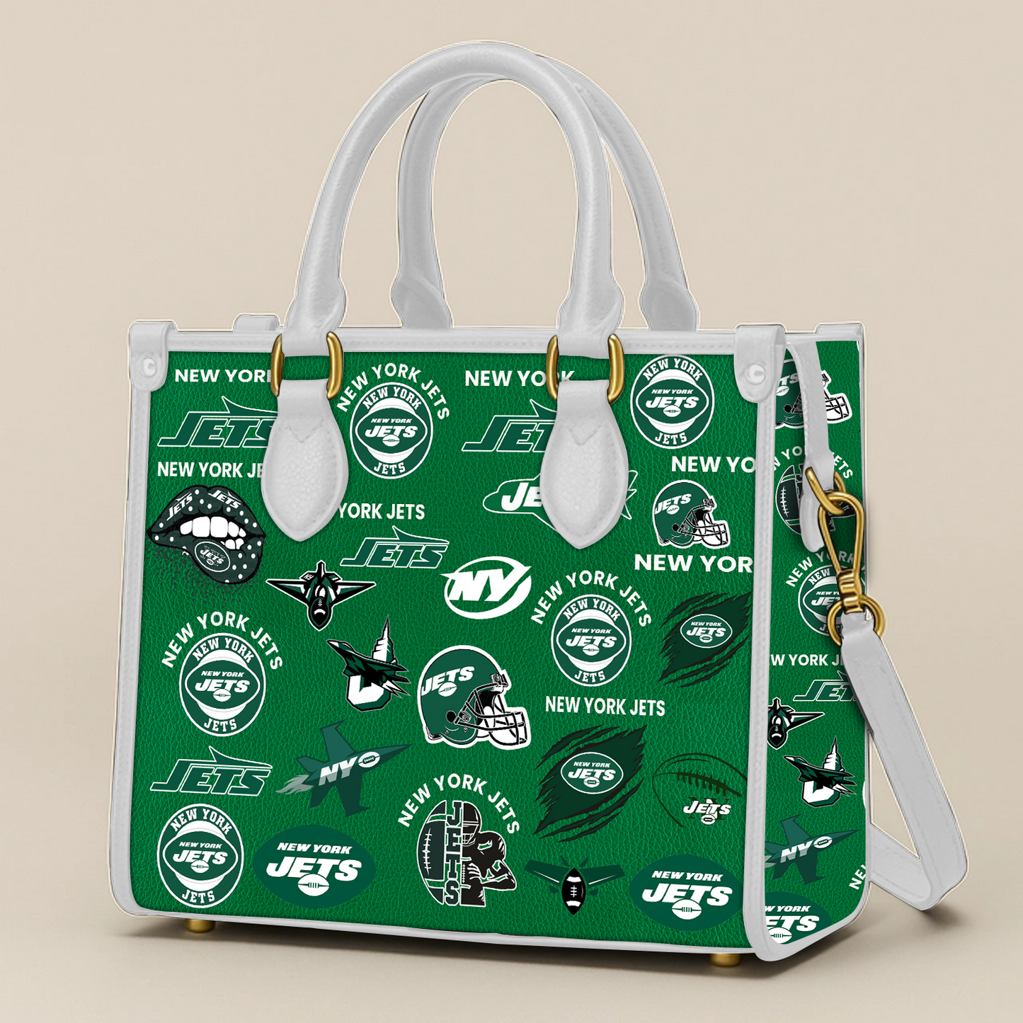 New York Jets Women Leather Hand Bag V1 DATND TANTD