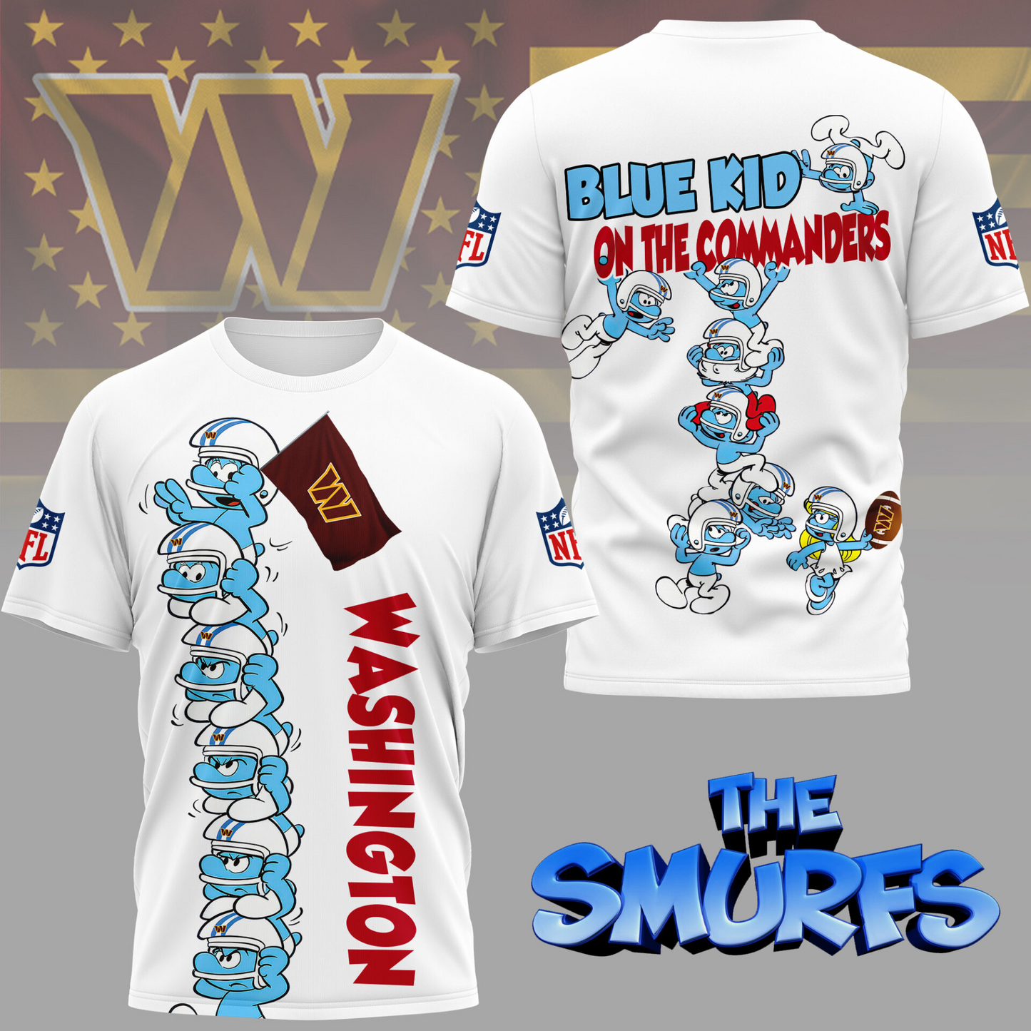 WC Premium NFL x Smurfs 3D Shirt DDT 210725 CTND