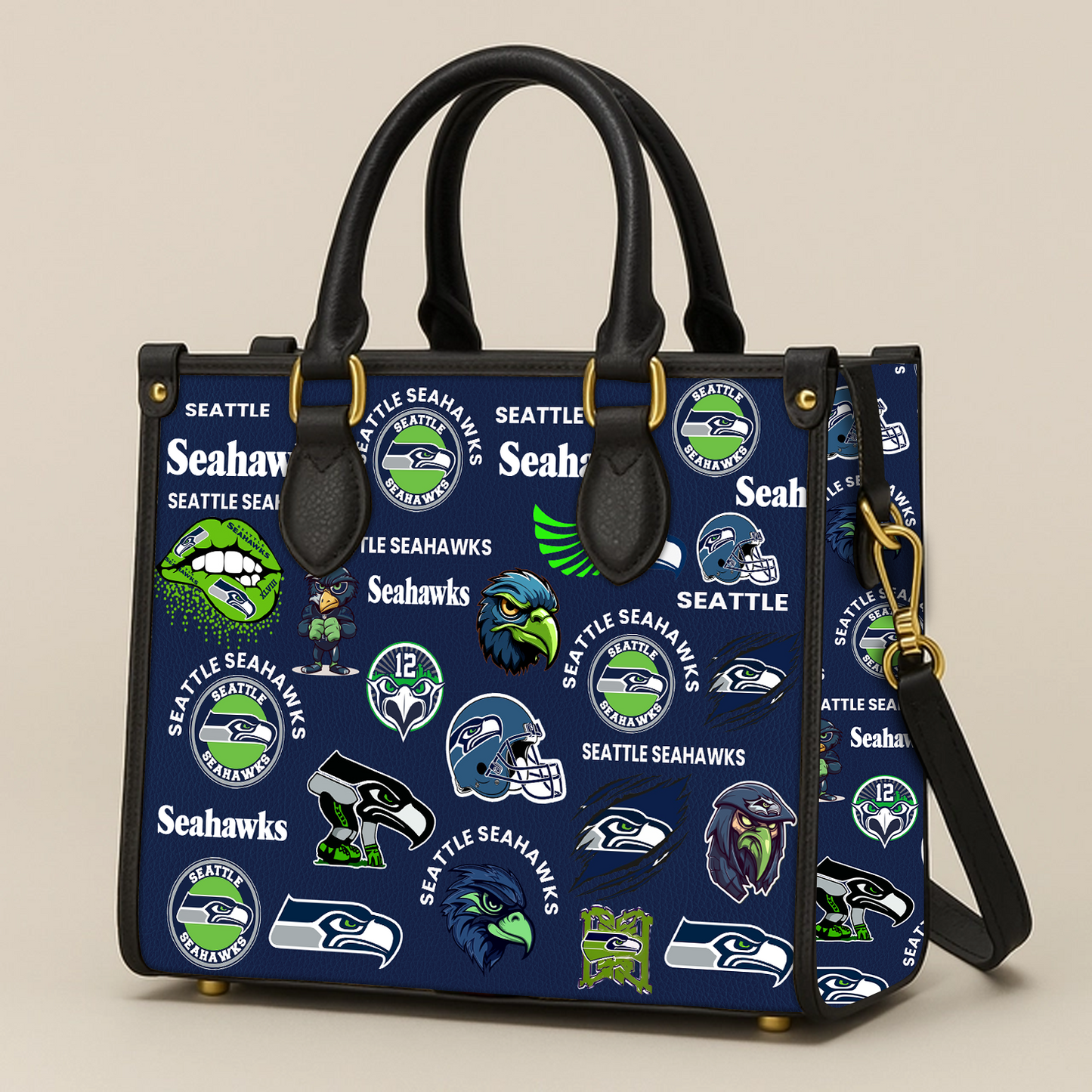 Seattle Seahawks Women Leather Hand Bag V1 DATND TANTD