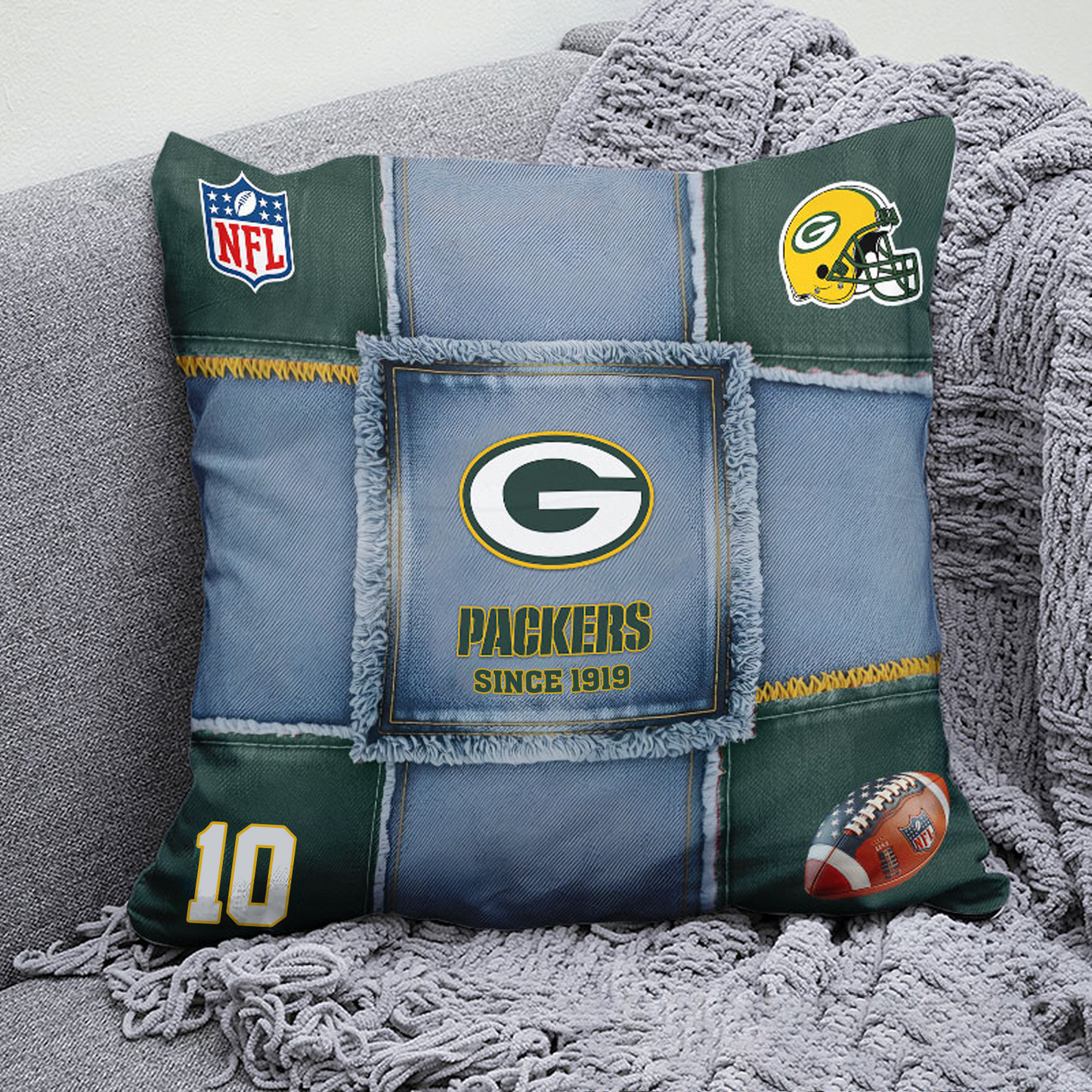 GB x NFL Football Pillow Special Style DATND TANTD