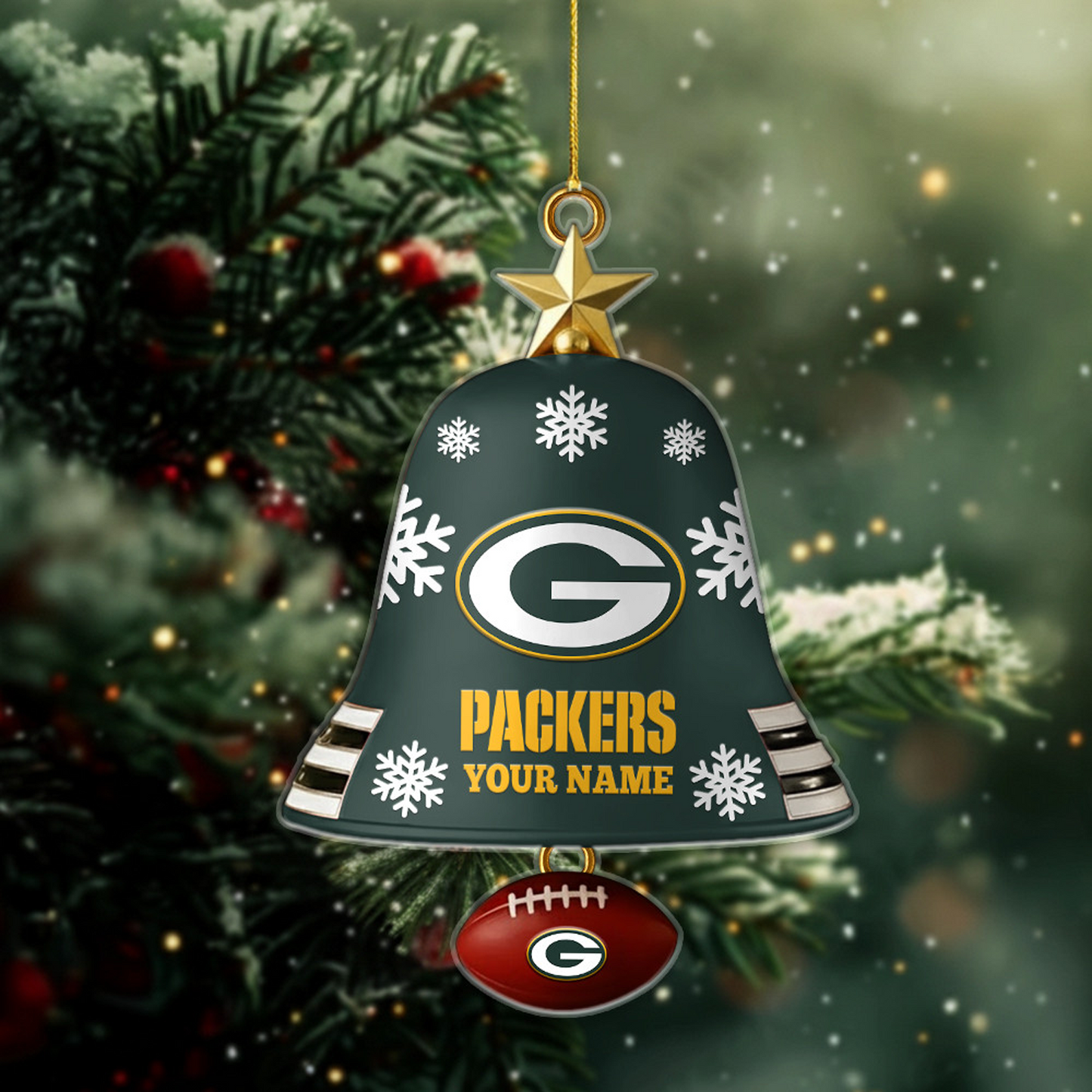 GB X NFL Christmas Bell Ornament Custom Any Name Gifts NAK THUONGNH