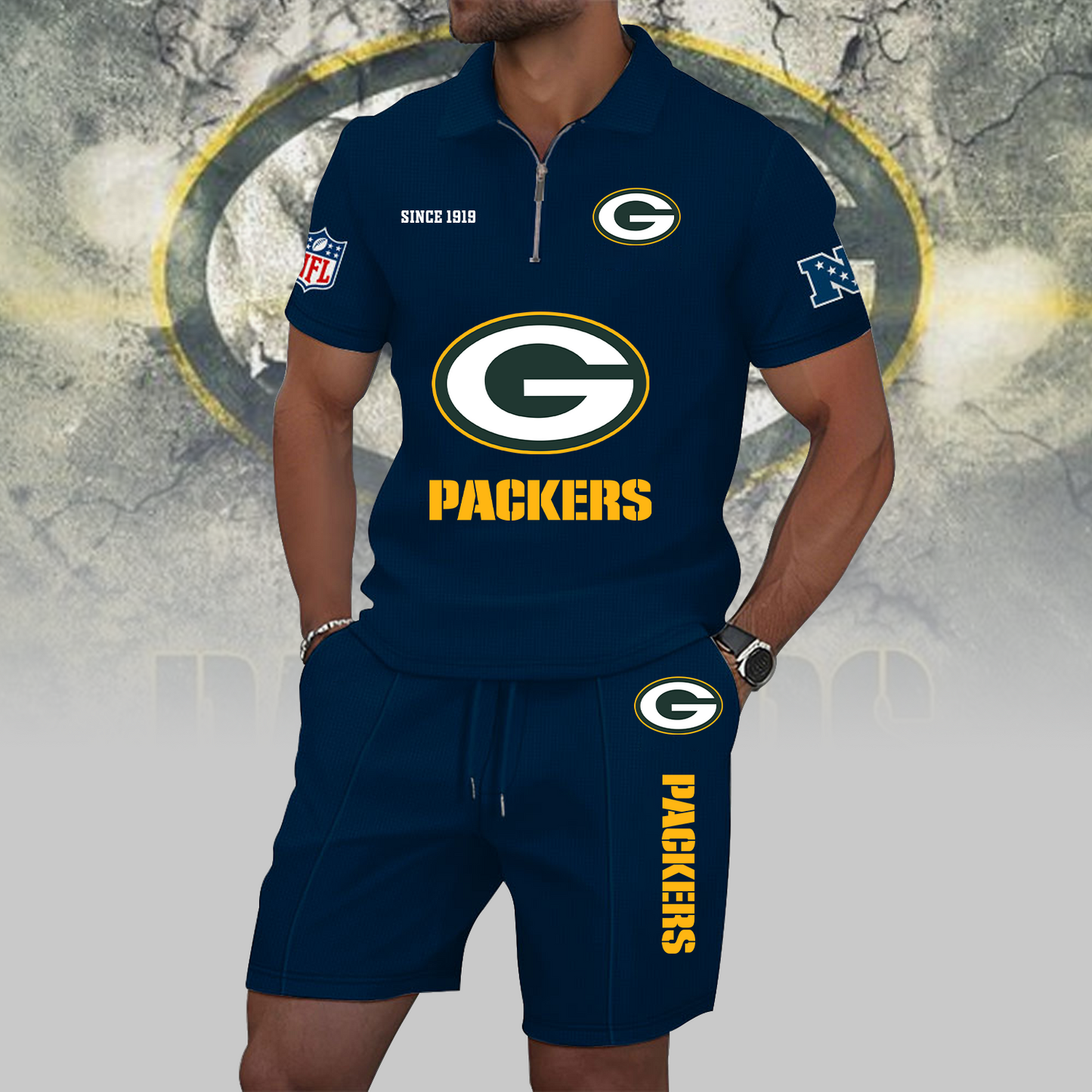 GB x NFL Zip Polo Set DATND TANTD