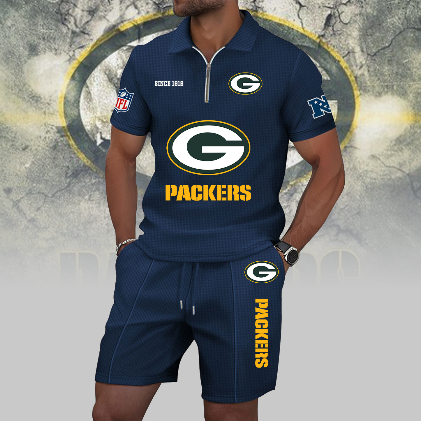 GB x NFL Zip Polo Set DATND TANTD
