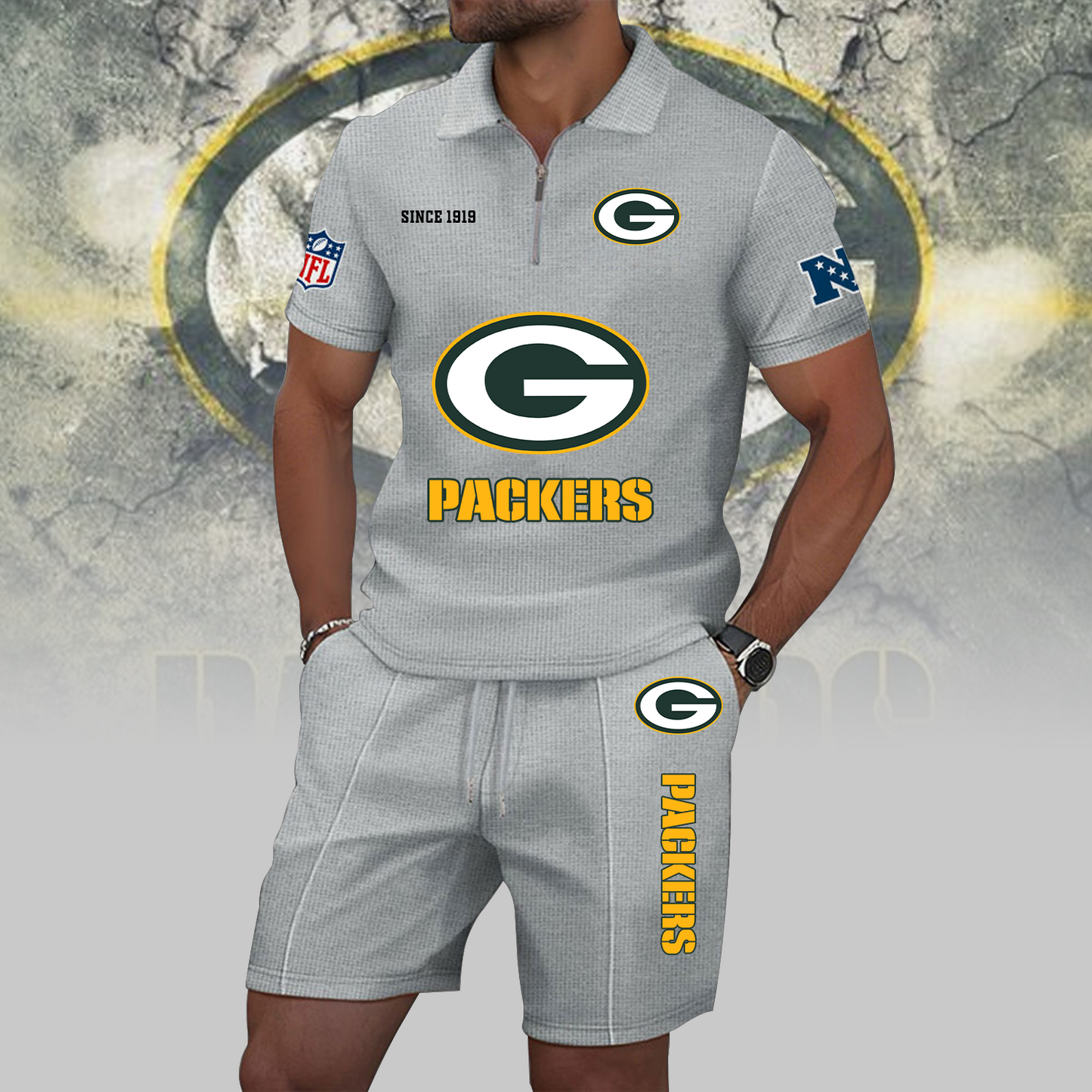 GB x NFL Zip Polo Set DATND TANTD