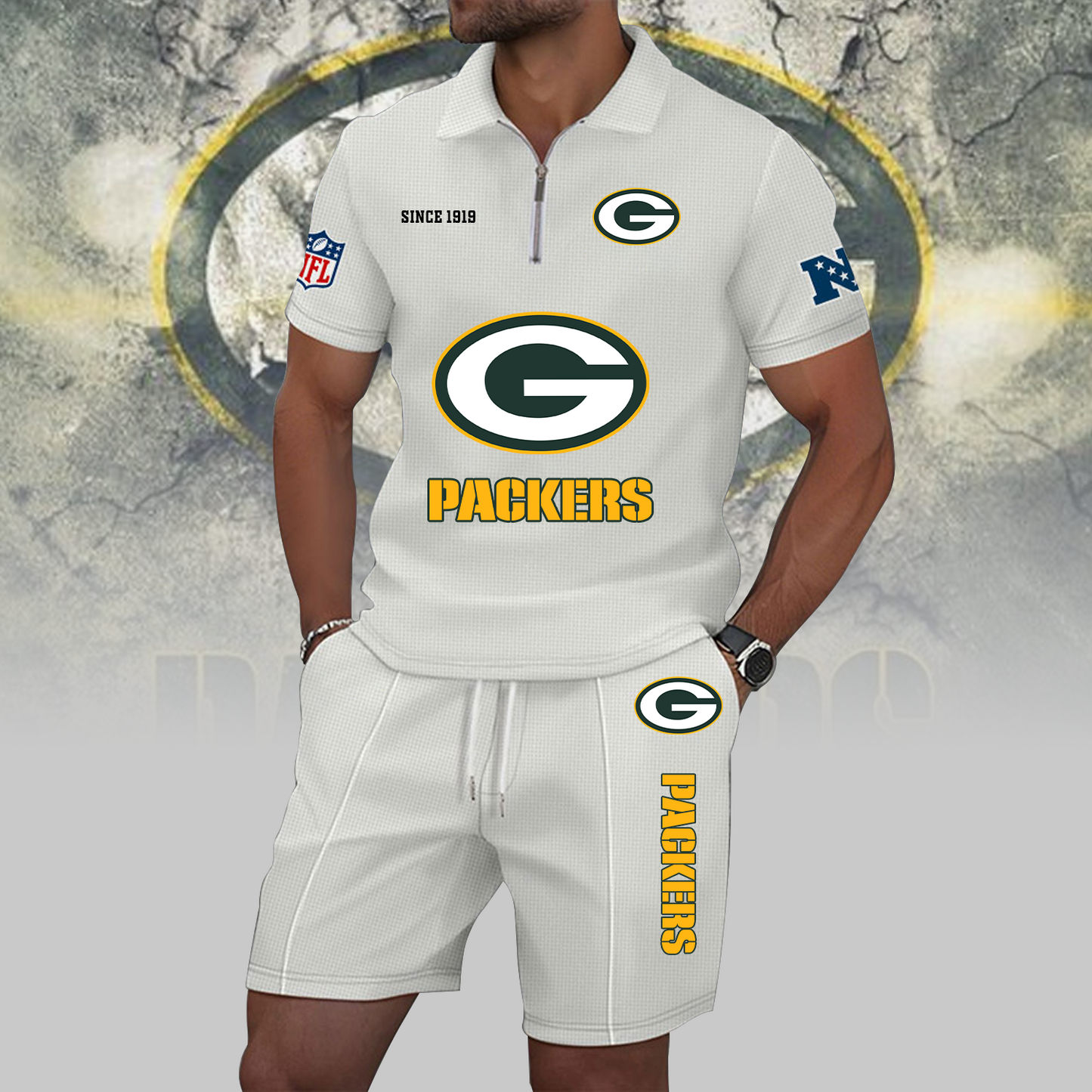 GB x NFL Zip Polo Set DATND TANTD