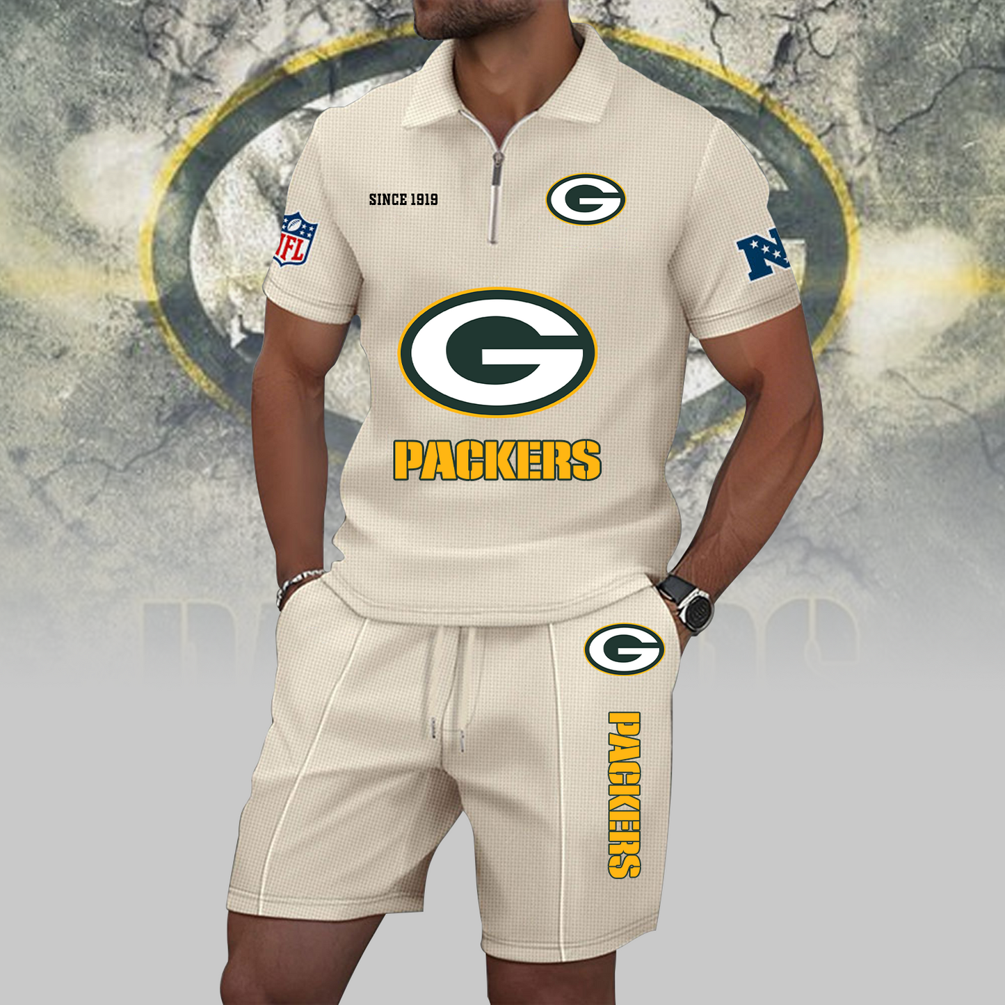 GB x NFL Zip Polo Set DATND TANTD