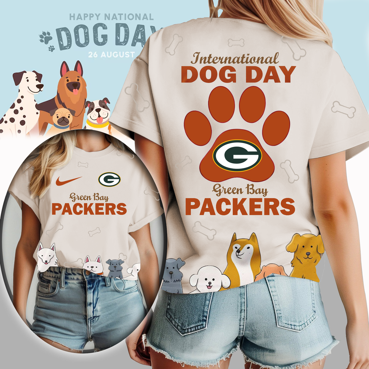 GBP Premium NFL International Dog Day 3D Shirt DDT CTND