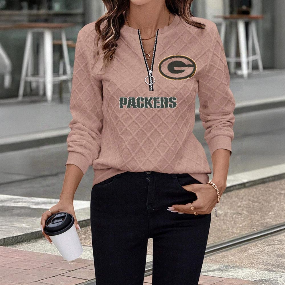 GBP x NFL Women's Knit Textured Fabric Zip Up Sweatshirt DDT CTND