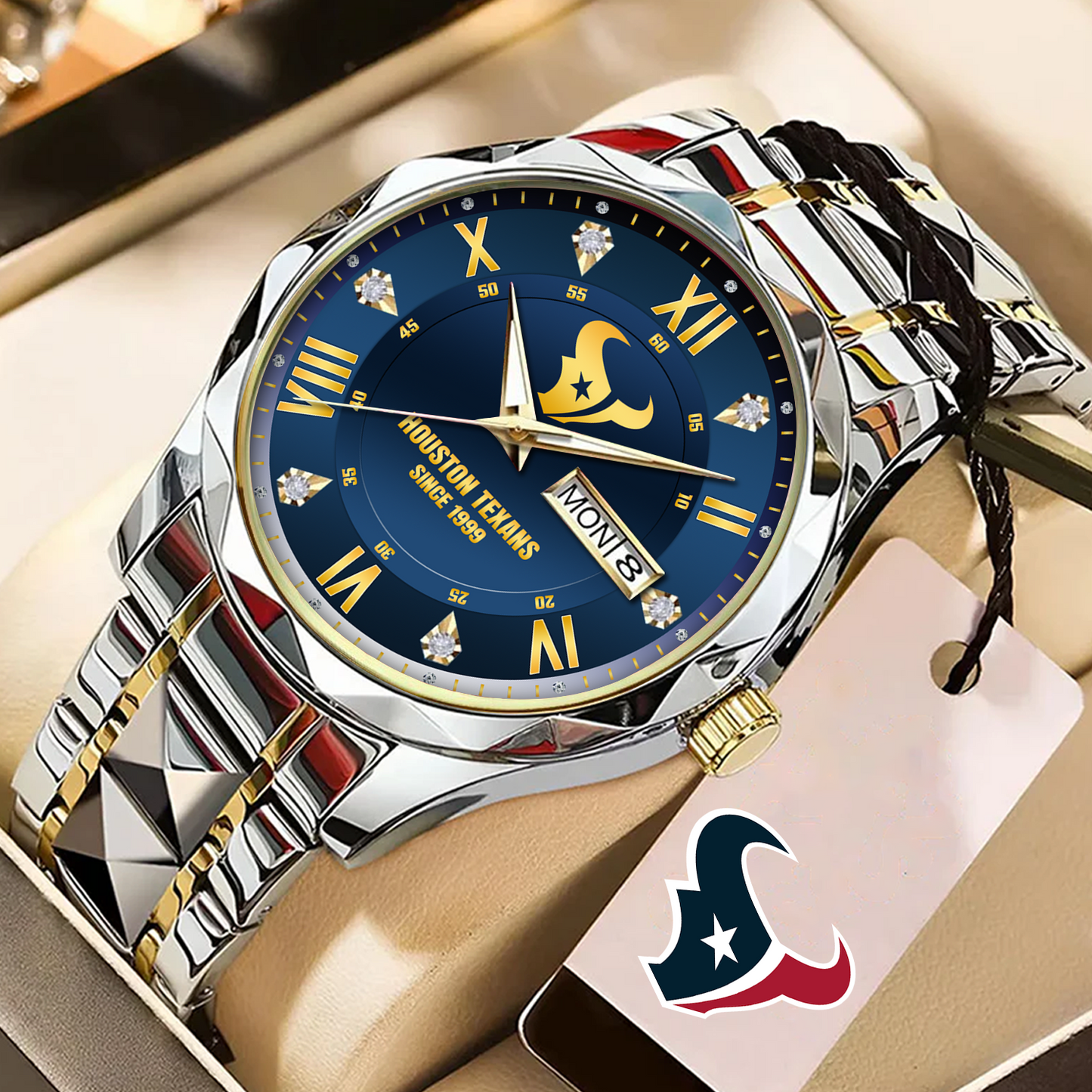 HOU x NFL Alloy Luxury Quartz Watch DATND TANTD