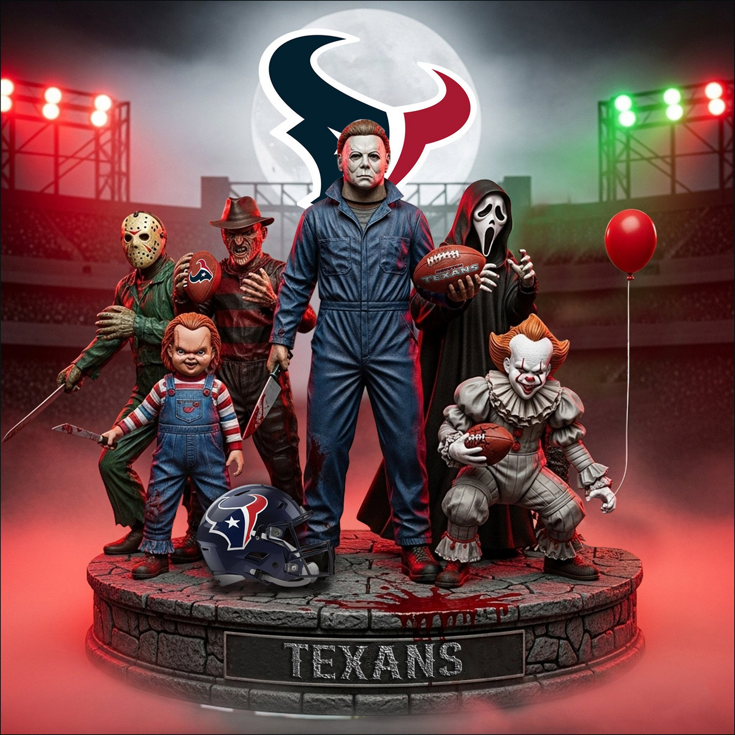 HOU x NFL Personalized Acrylic Block Plaque Halloween