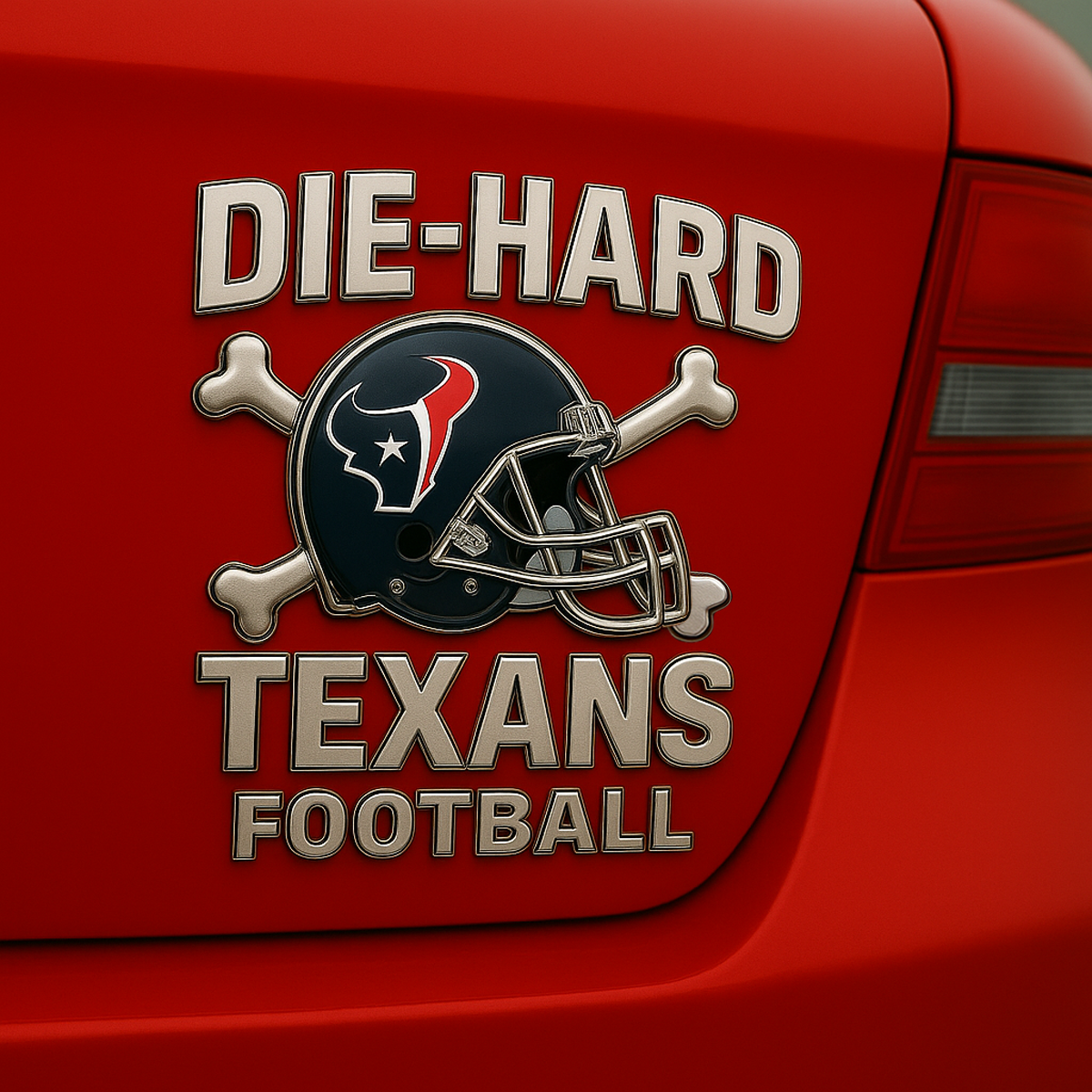 HOU x NFL Premium 3D Car Name Badge DATND DVT