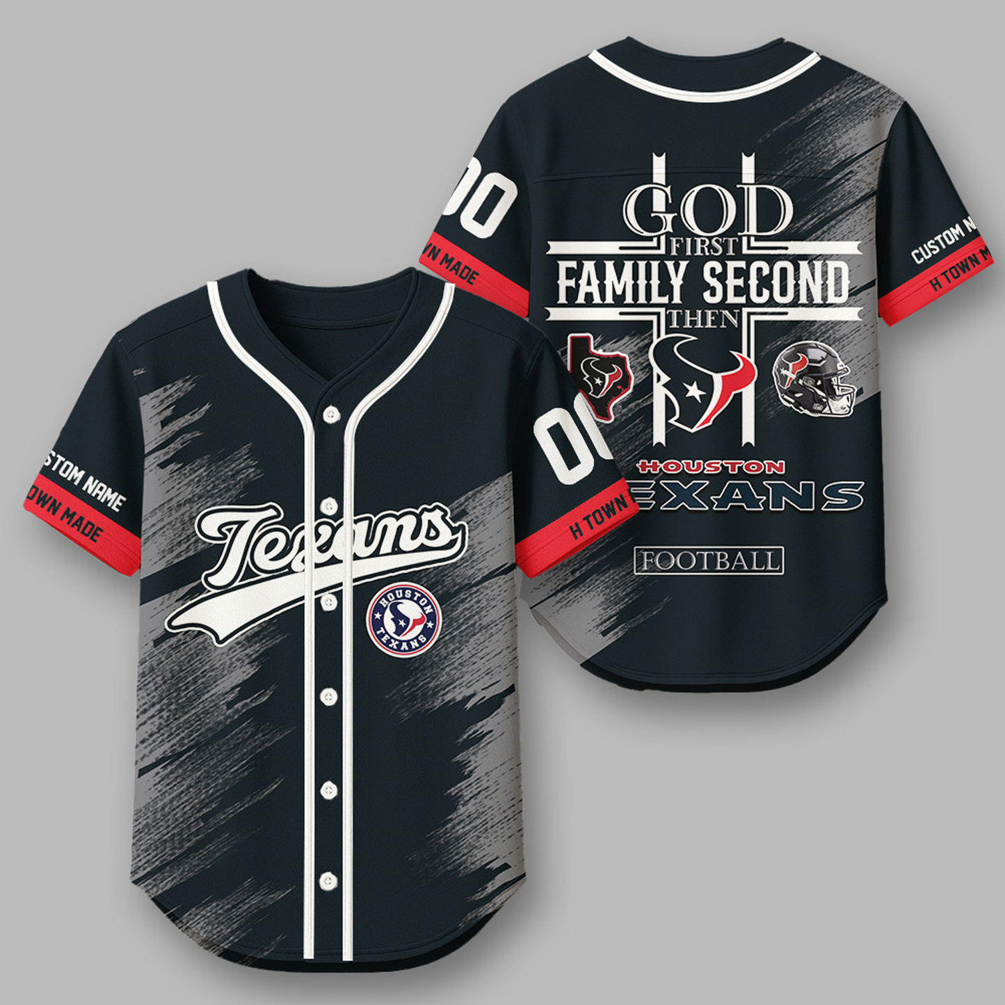 HOU x NFL Premium NFL Baseball Jersey DATND TANTD