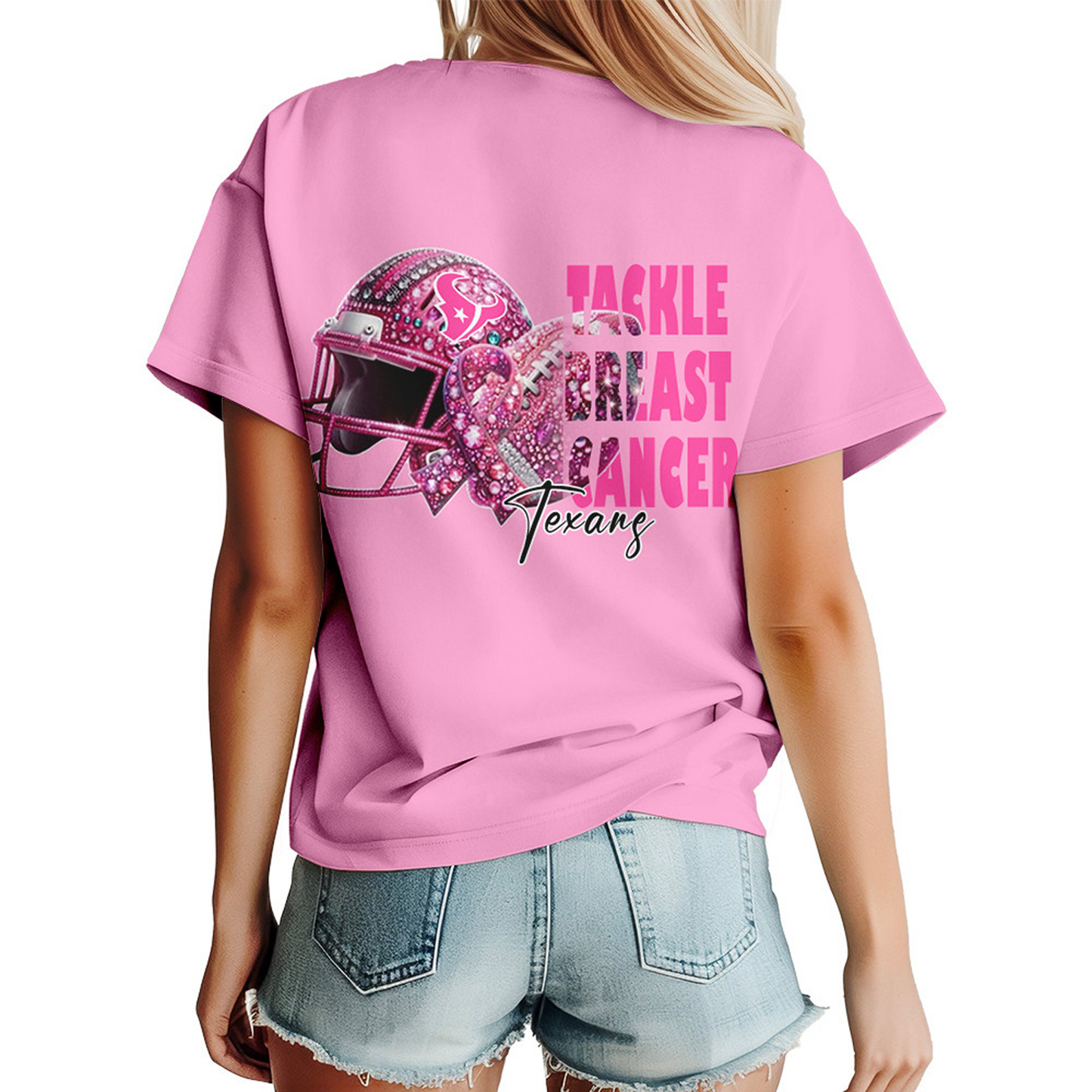 HOU x NFL Tackle Breast Cancer Premium 3D Shirt DATND TANTD