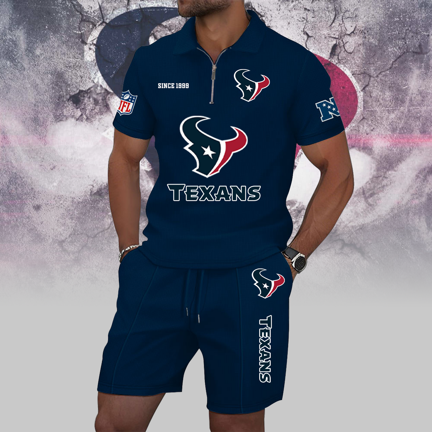 HOU x NFL Zip Polo Set DATND TANTD