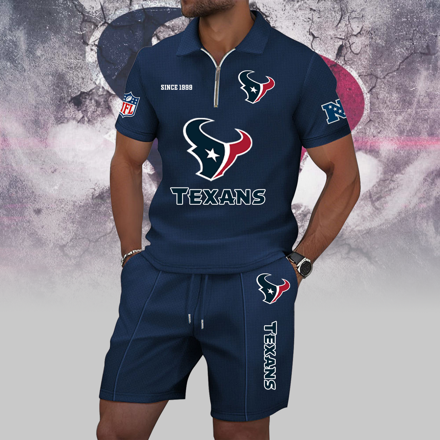 HOU x NFL Zip Polo Set DATND TANTD