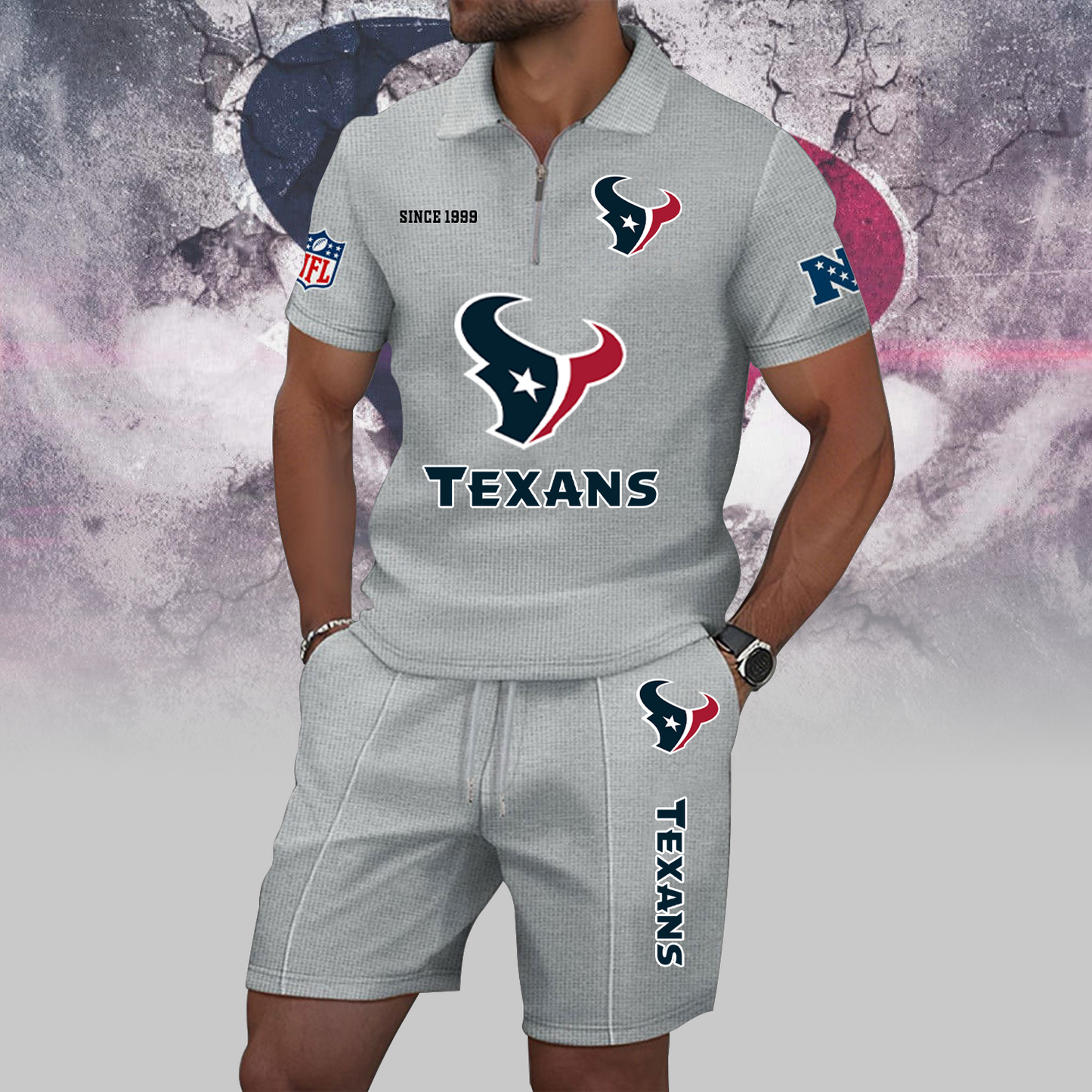 HOU x NFL Zip Polo Set DATND TANTD