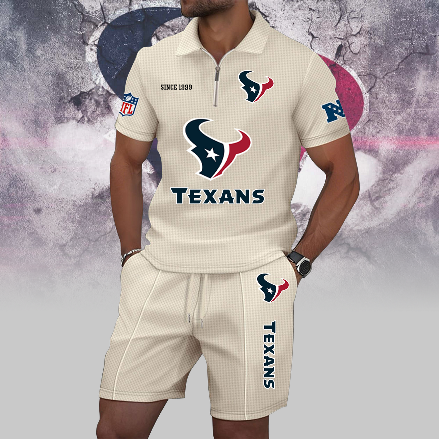 HOU x NFL Zip Polo Set DATND TANTD