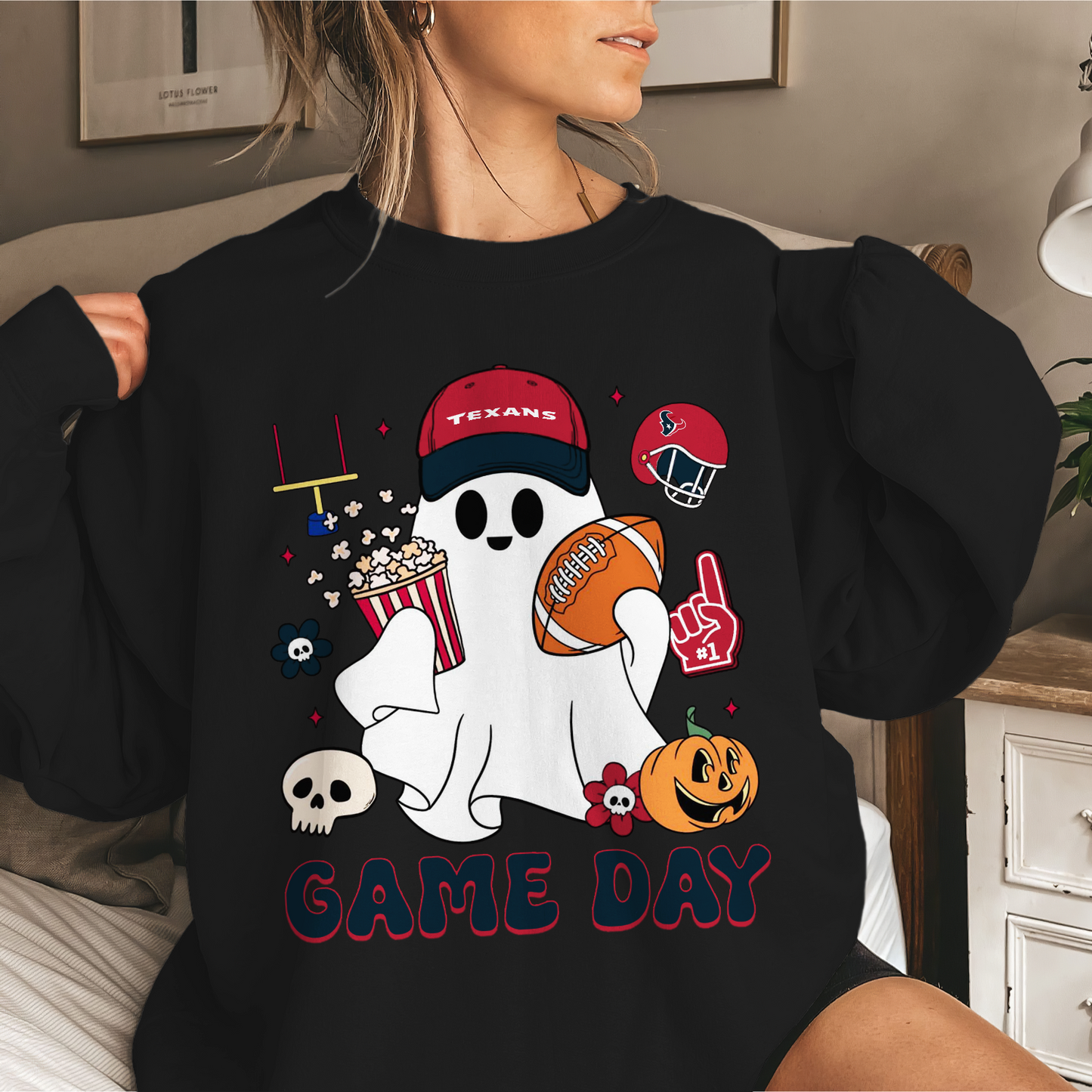 HT Game Day Football Ghost Sweatshirt DDT NTL