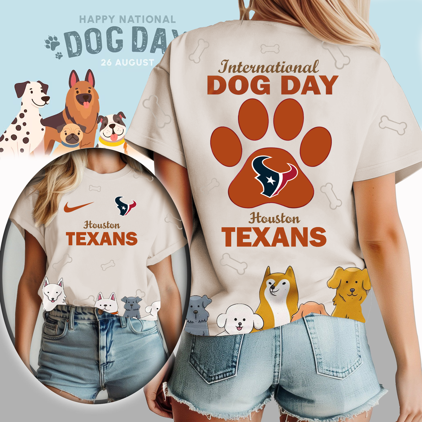HT Premium NFL International Dog Day 3D Shirt DDT CTND