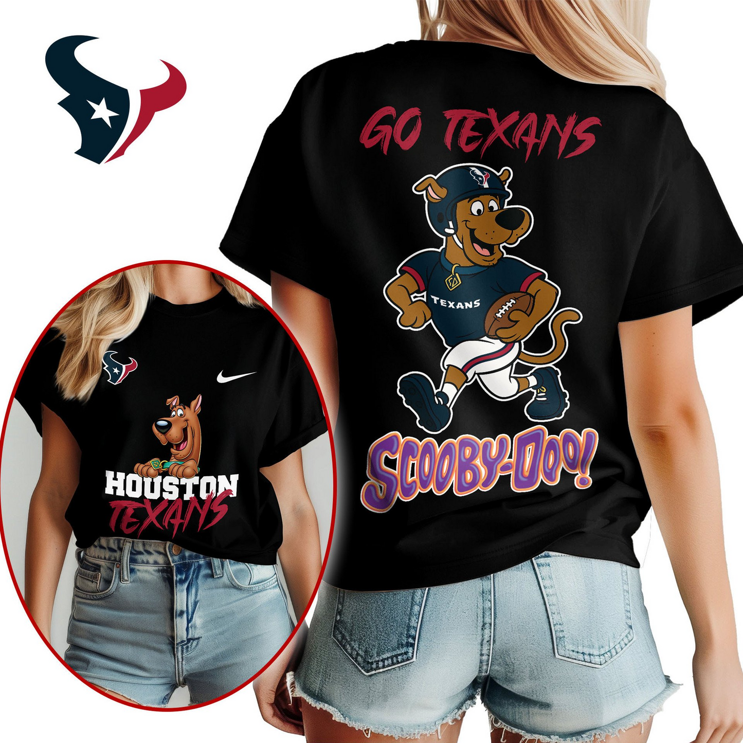 HT Premium NFL Scooby-Doo Fan Women‘s Shirt DDT CTND