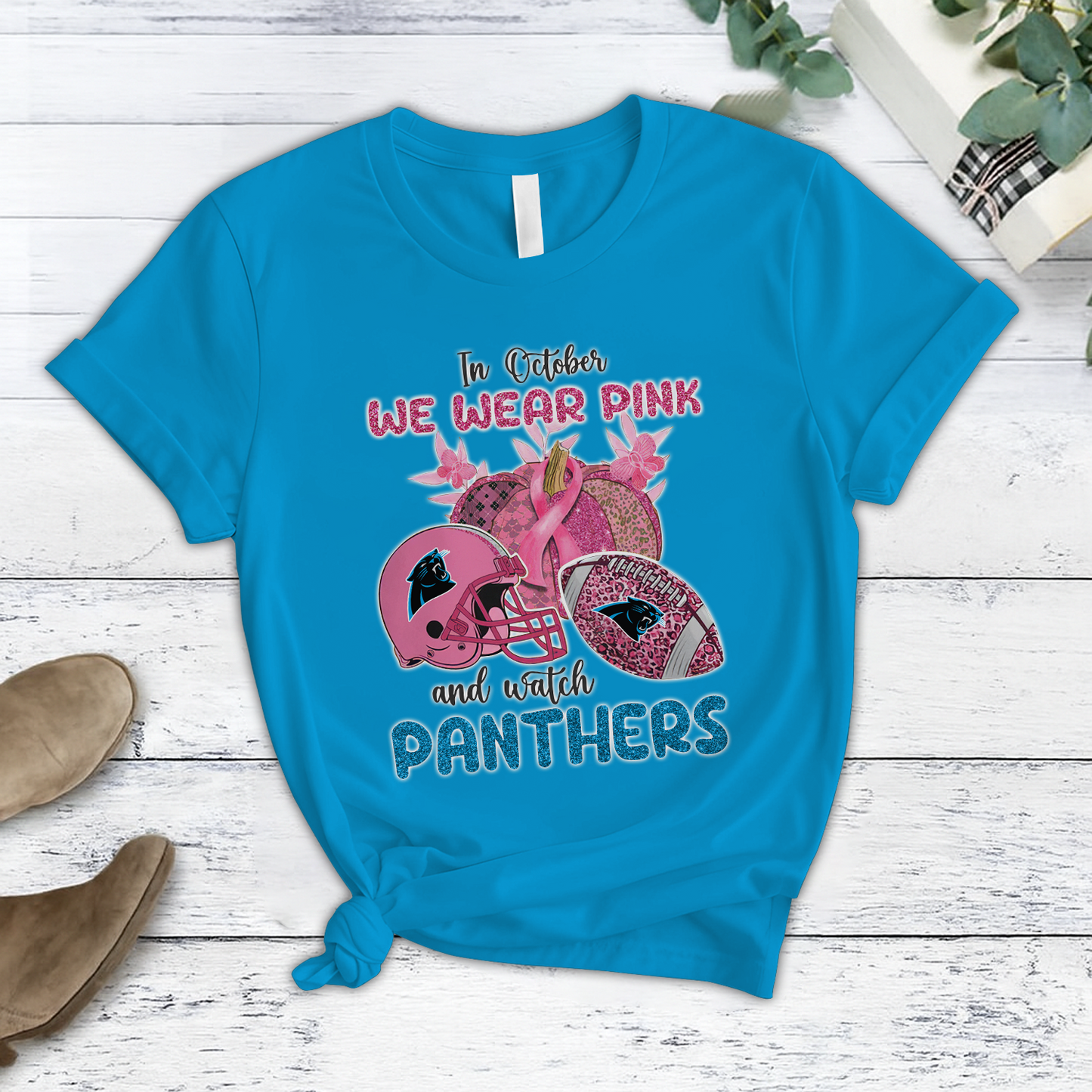 In October We Wear Pink And Watch CAR NFL Pajamas Set DatND DVT