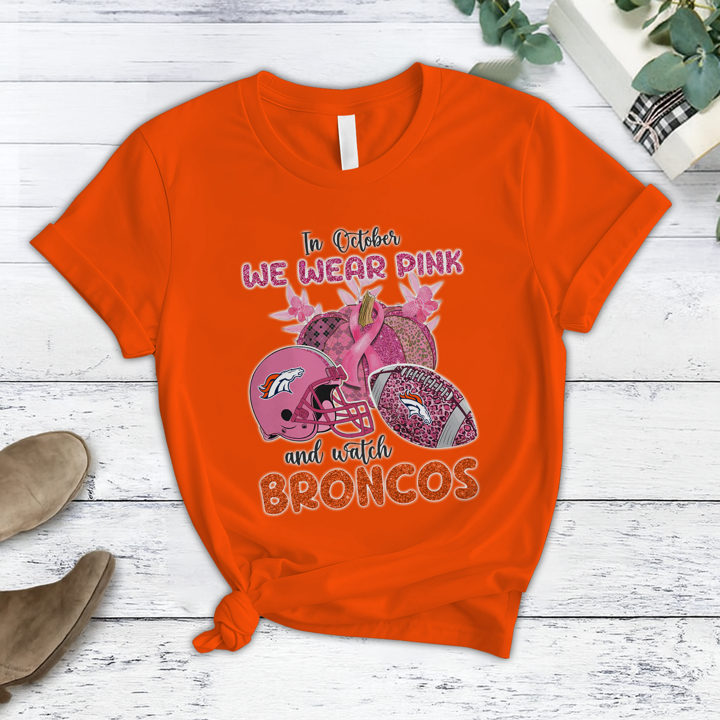 In October We Wear Pink And Watch DEN NFL Pajamas Set DatND DVT