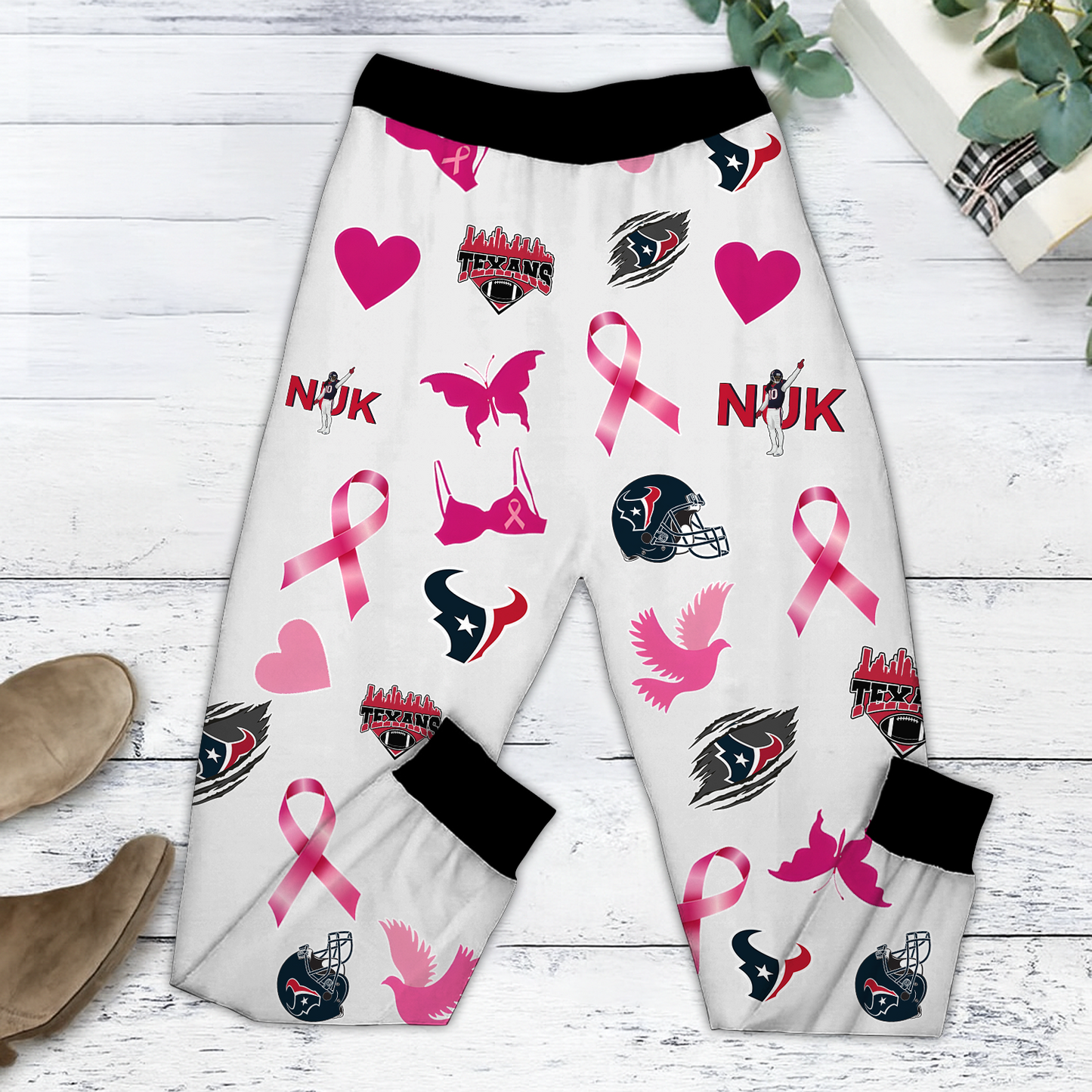 In October We Wear Pink And Watch HOU NFL Pajamas Set DatND DVT