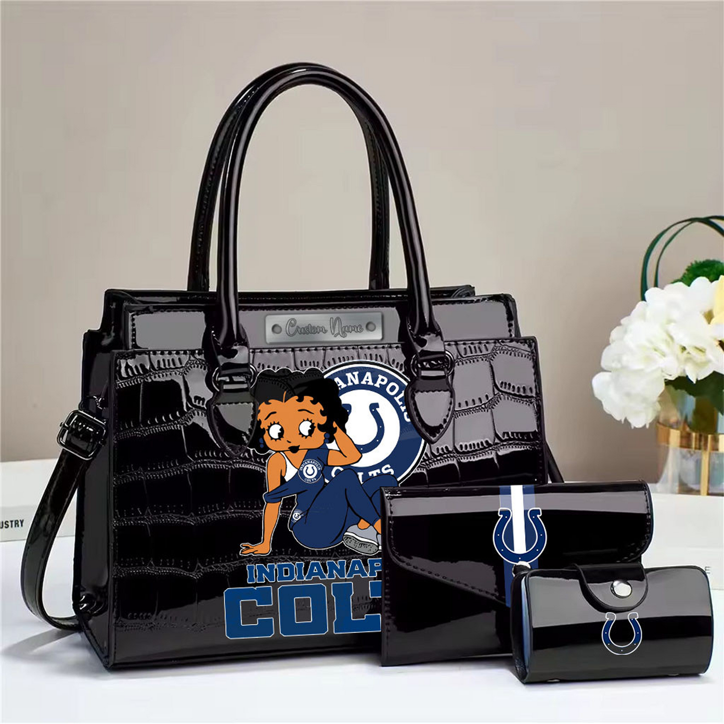 IND Embossed three-piece handbag set DatND DVT