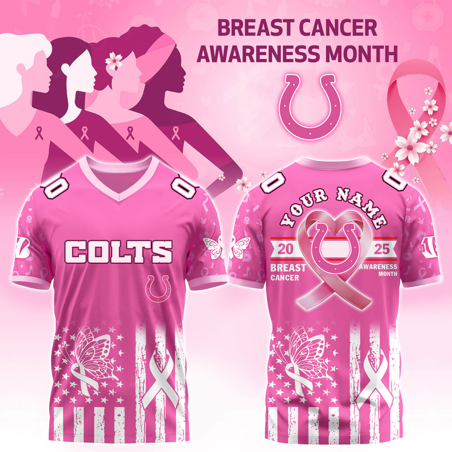 IND x Breast Cancer Awareness Month 2025 V-neck Short Sleeve Jersey DatND DVT