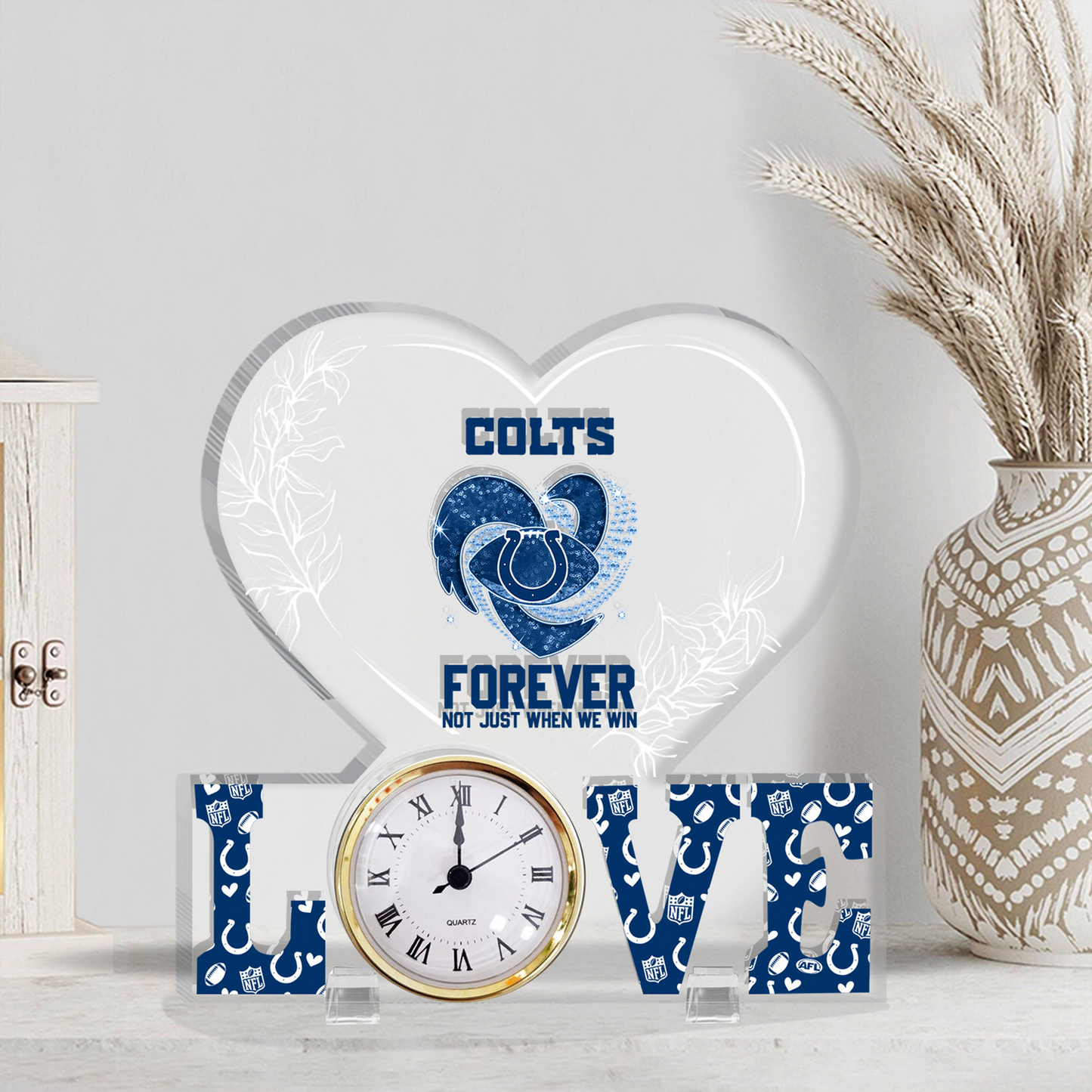 IND x NFL Forever Not Just When We Win Acrylic Clock DATND TANTD