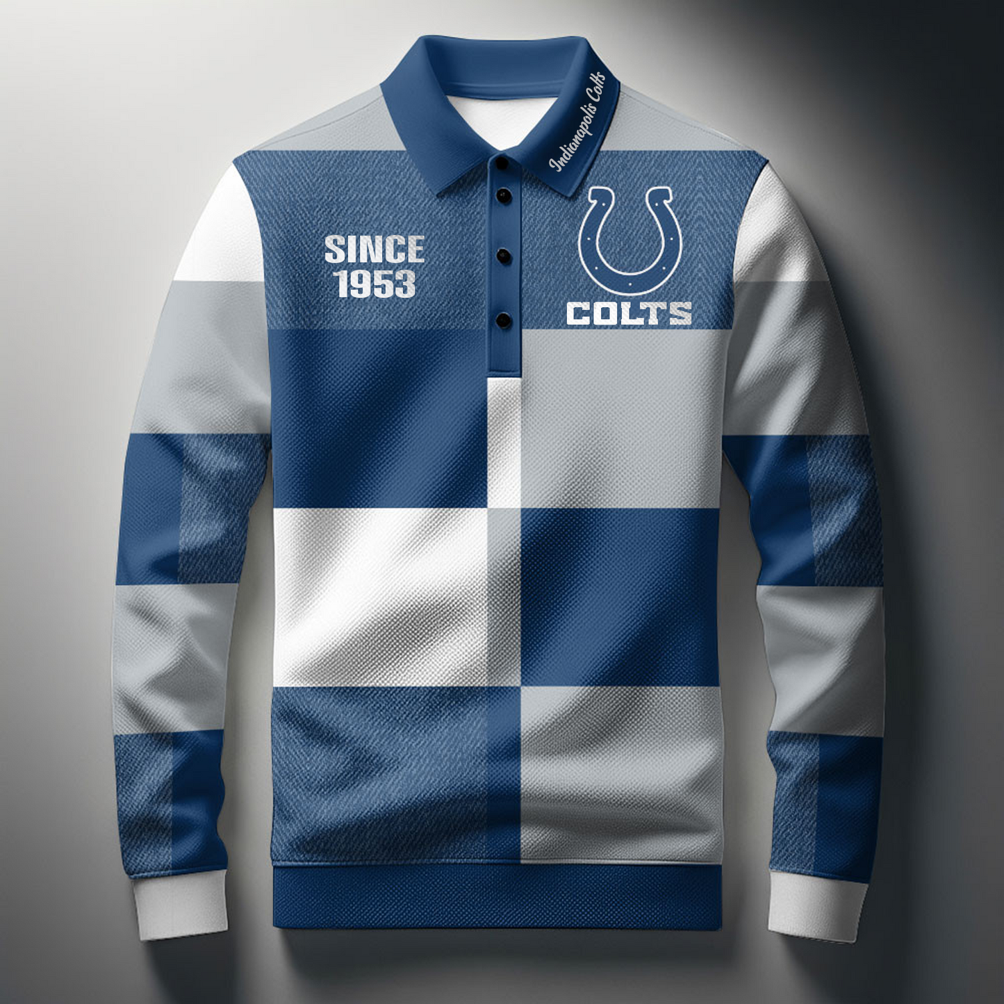IND x NFL Men Style Polo Long Sleeves Shirt DatND DVT