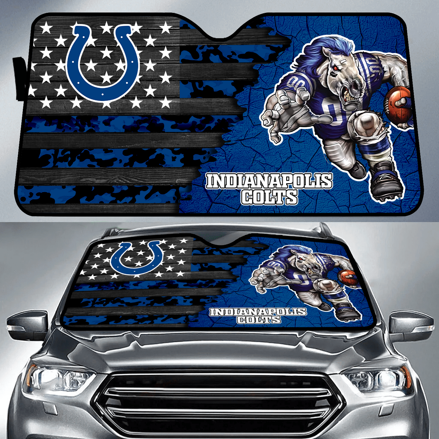 IND x NFL Personalized Auto Sun Shade DATND TANTD