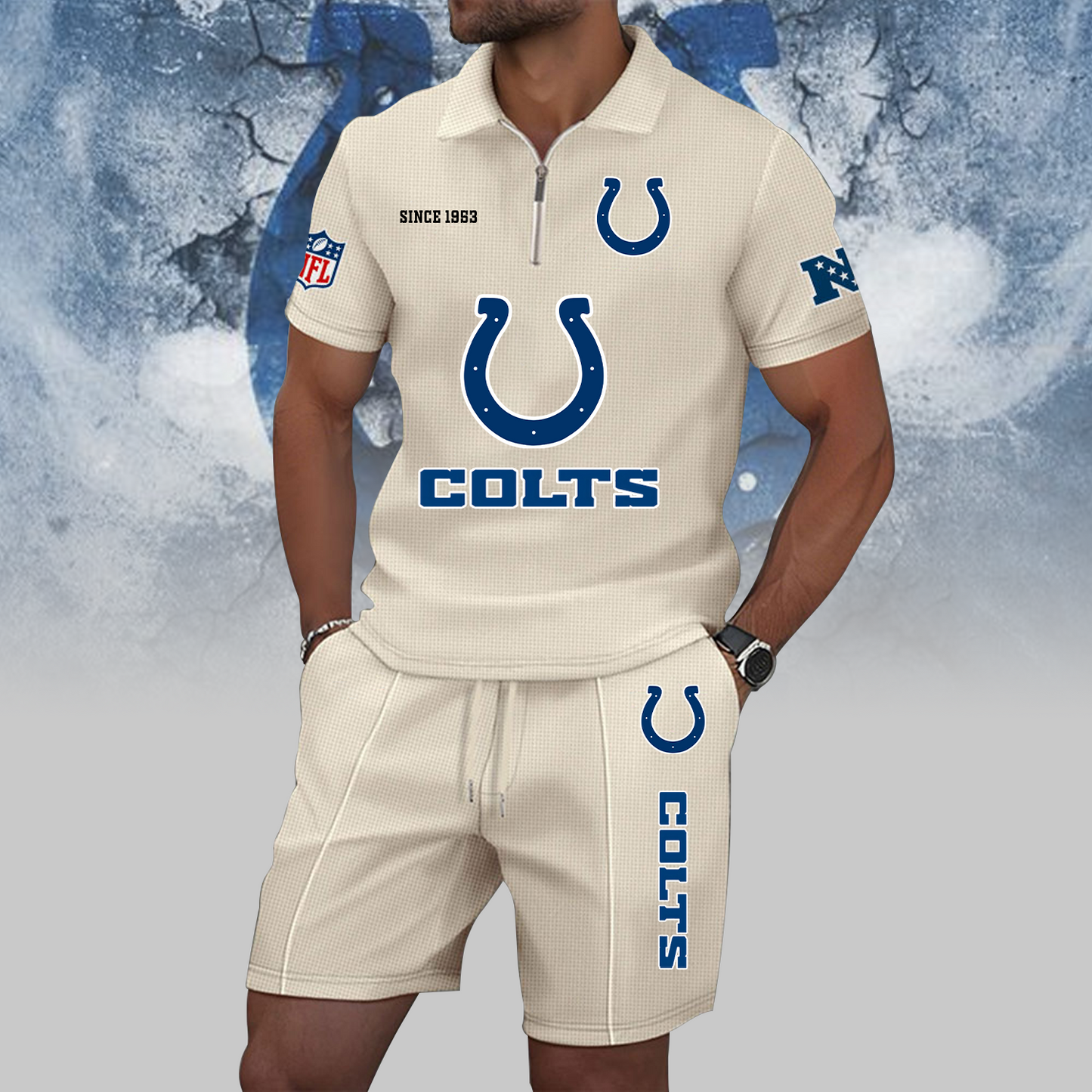 IND x NFL Zip Polo Set DATND TANTD