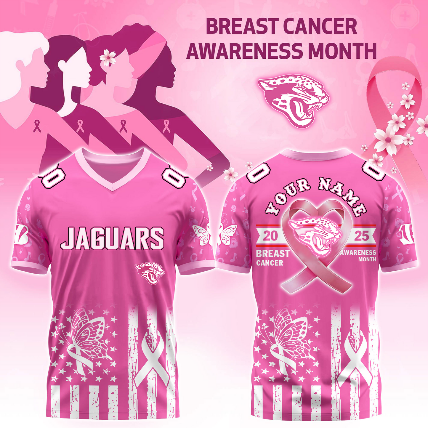 JAC x Breast Cancer Awareness Month 2025 V-neck Short Sleeve Jersey DatND DVT