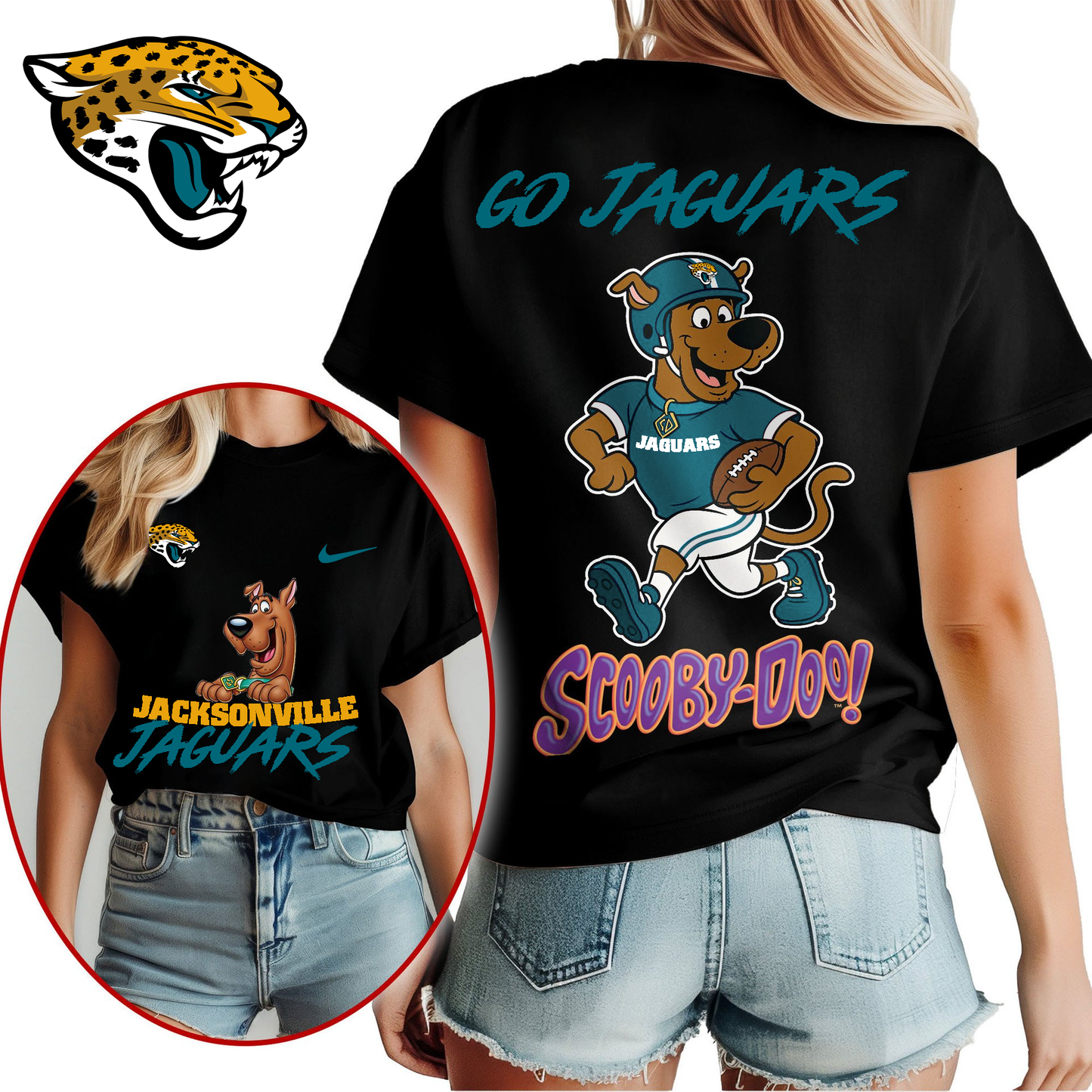 JJ Premium NFL Scooby-Doo Fan Women‘s Shirt DDT CTND