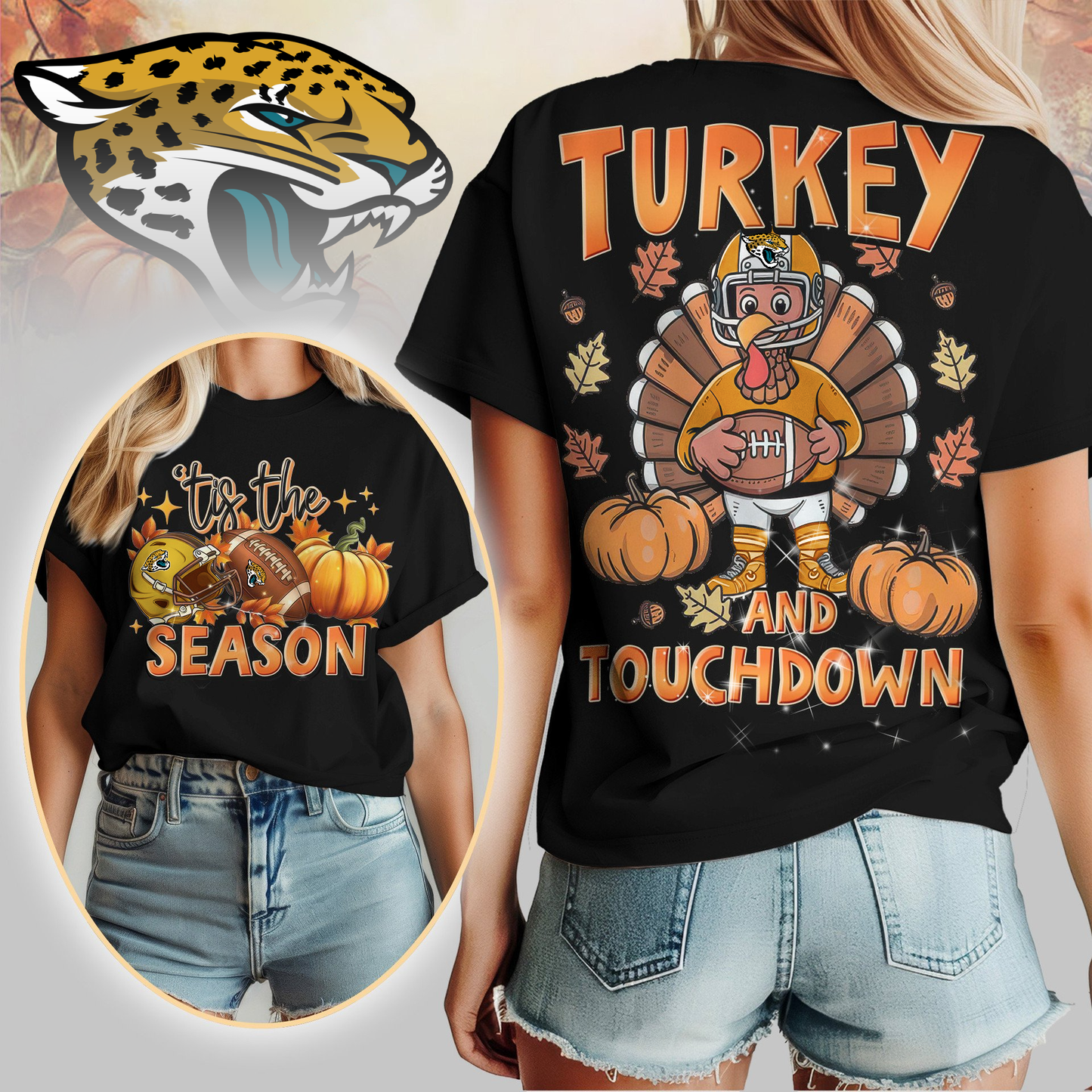 JJ Premium NFL Turkey and Touchdown Women's Shirt DDT NTL