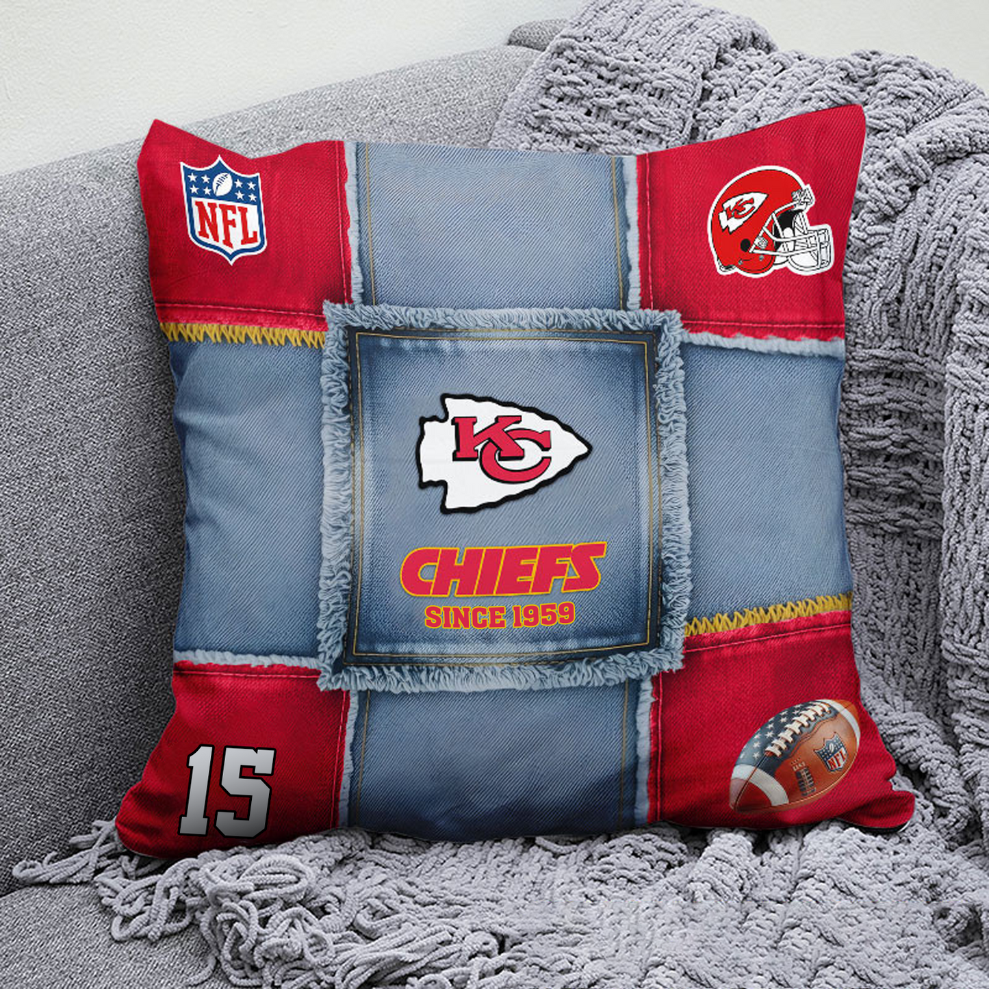 KC x NFL Football Pillow Special Style DATND TANTD