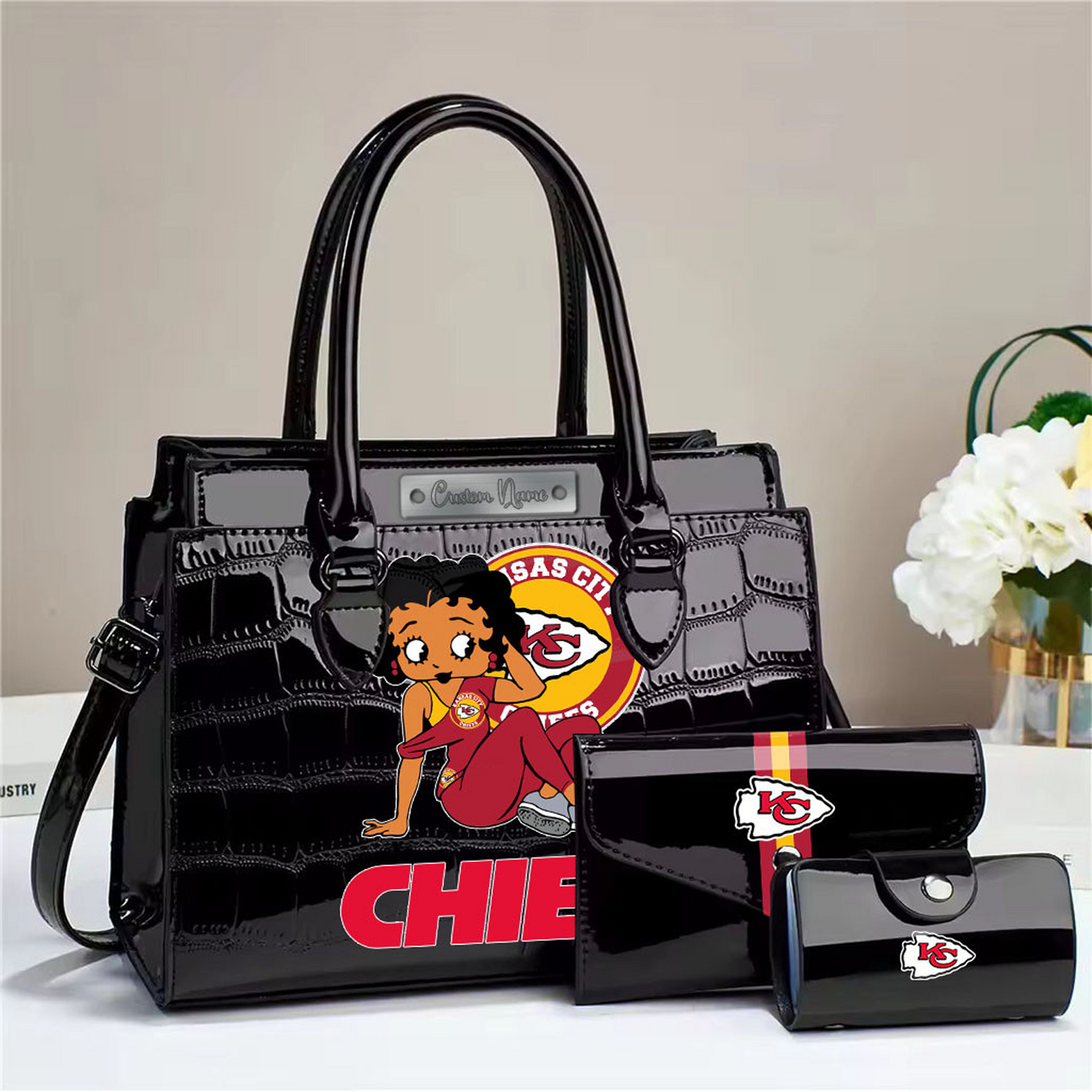 KC Embossed three-piece handbag set DatND DVT