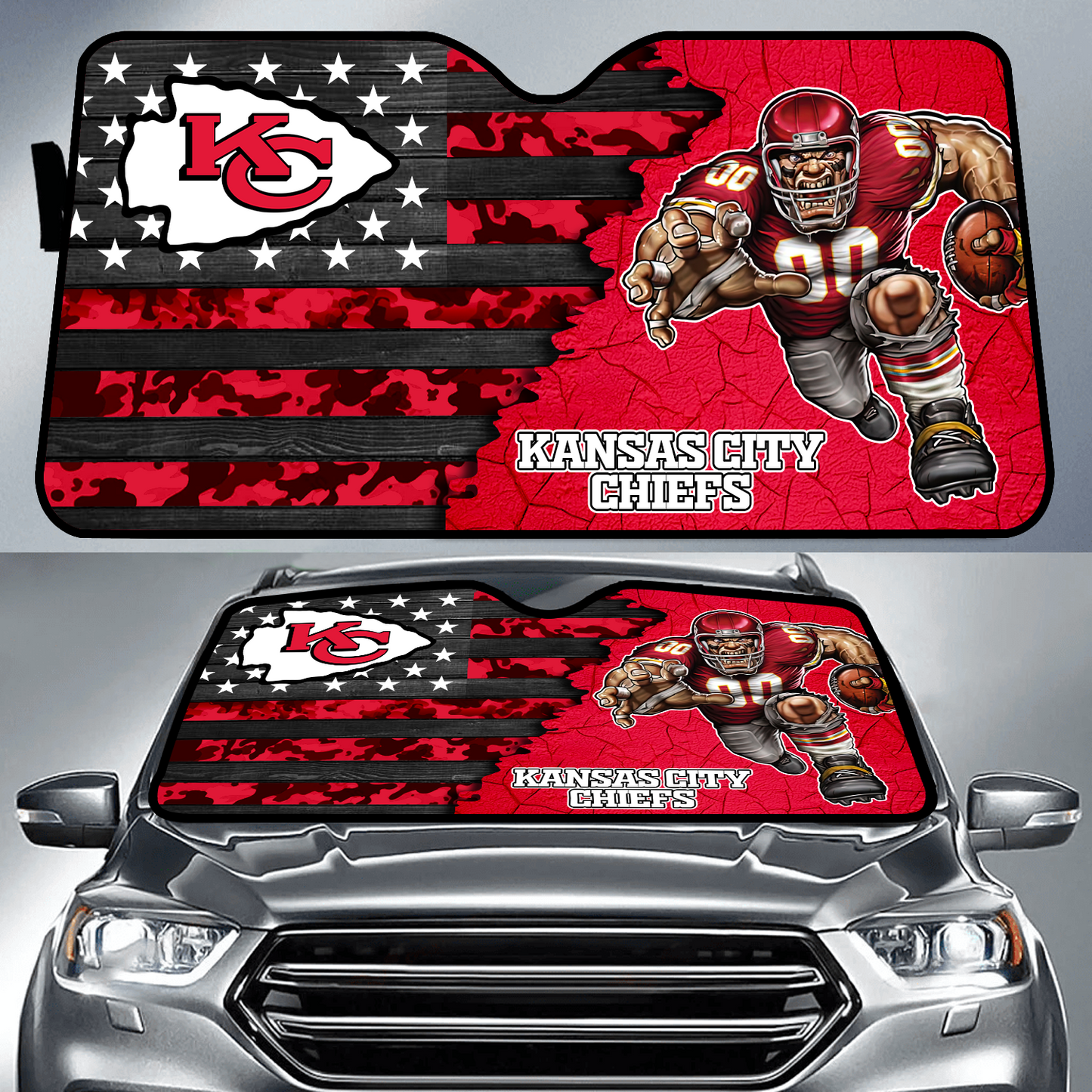 KC x NFL Personalized Auto Sun Shade DATND TANTD