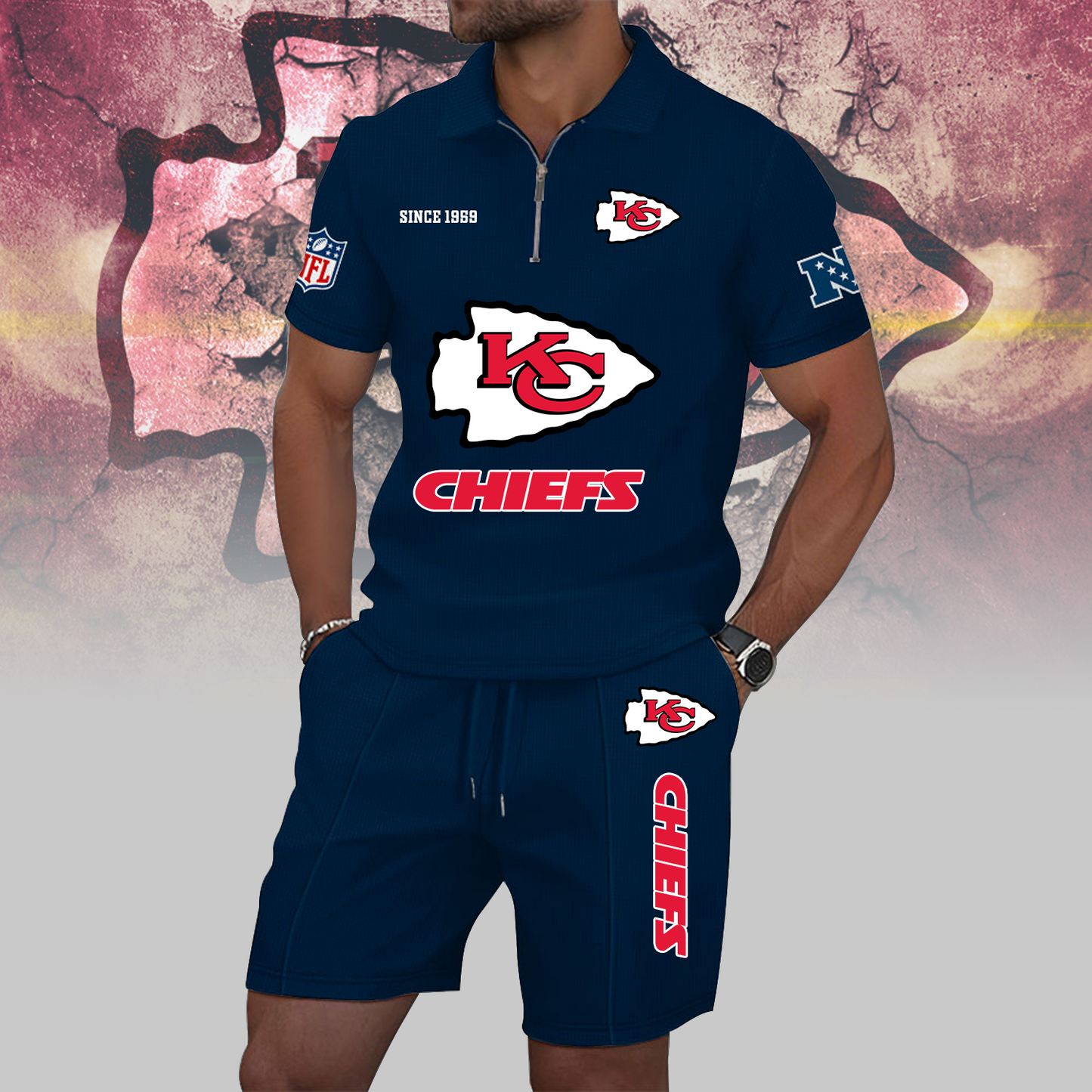 KC x NFL Zip Polo Set DATND TANTD