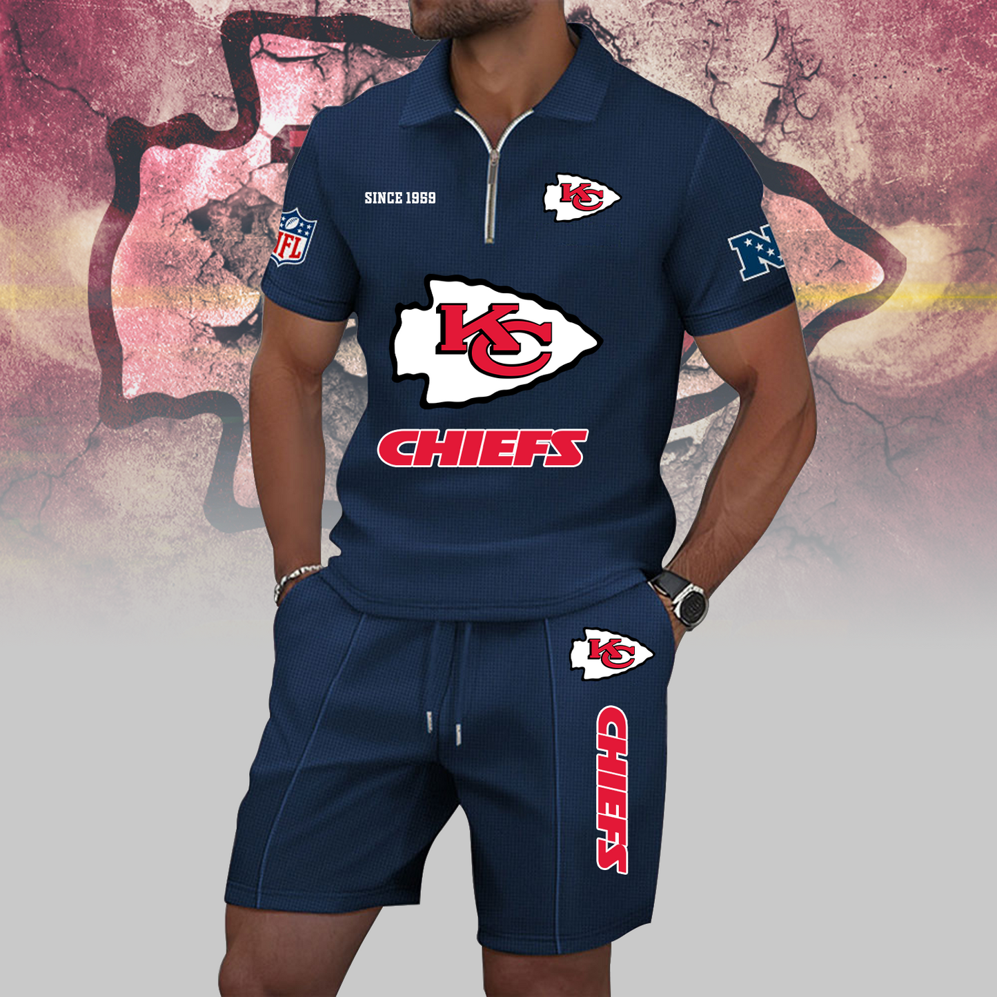KC x NFL Zip Polo Set DATND TANTD