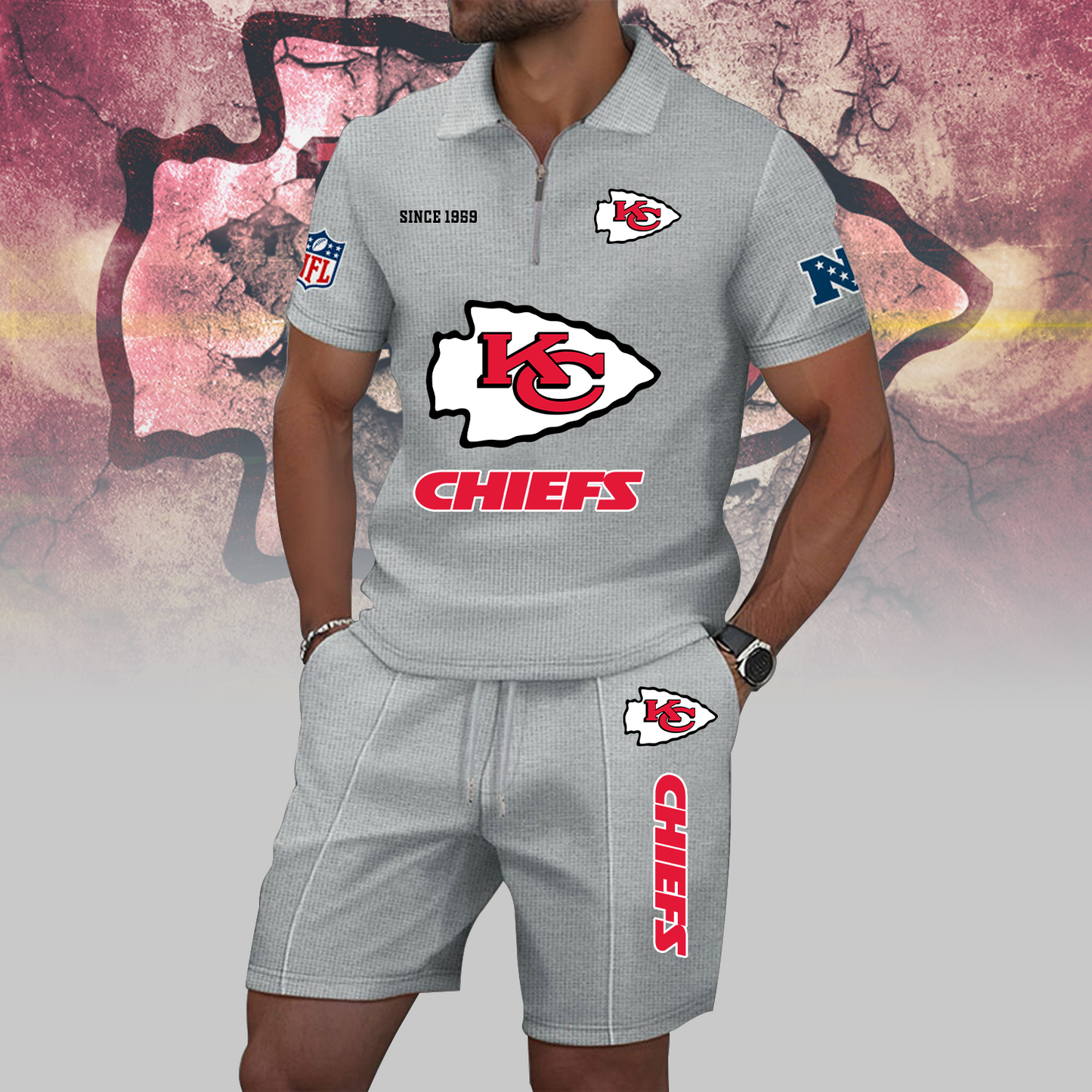 KC x NFL Zip Polo Set DATND TANTD